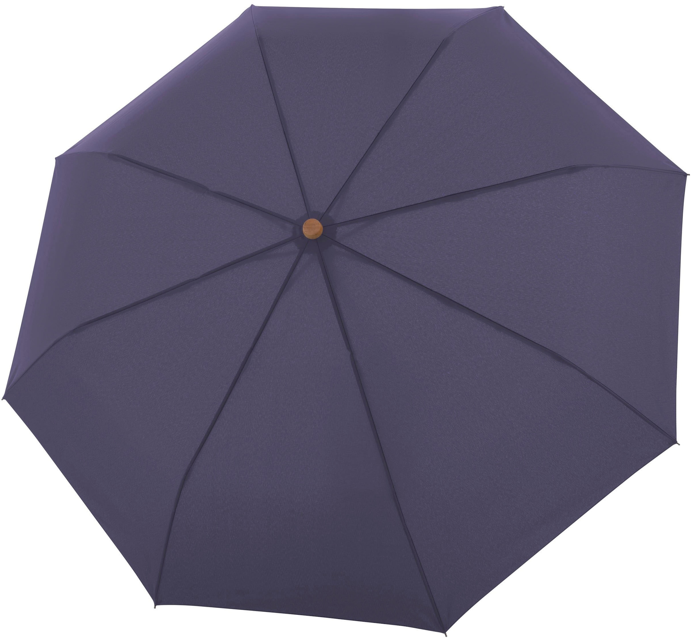 doppler® Taschenregenschirm FSC®- recyceltem - weltweit aus Wald Material »nature purple« Griff mit aus perfect uni schützt Magic