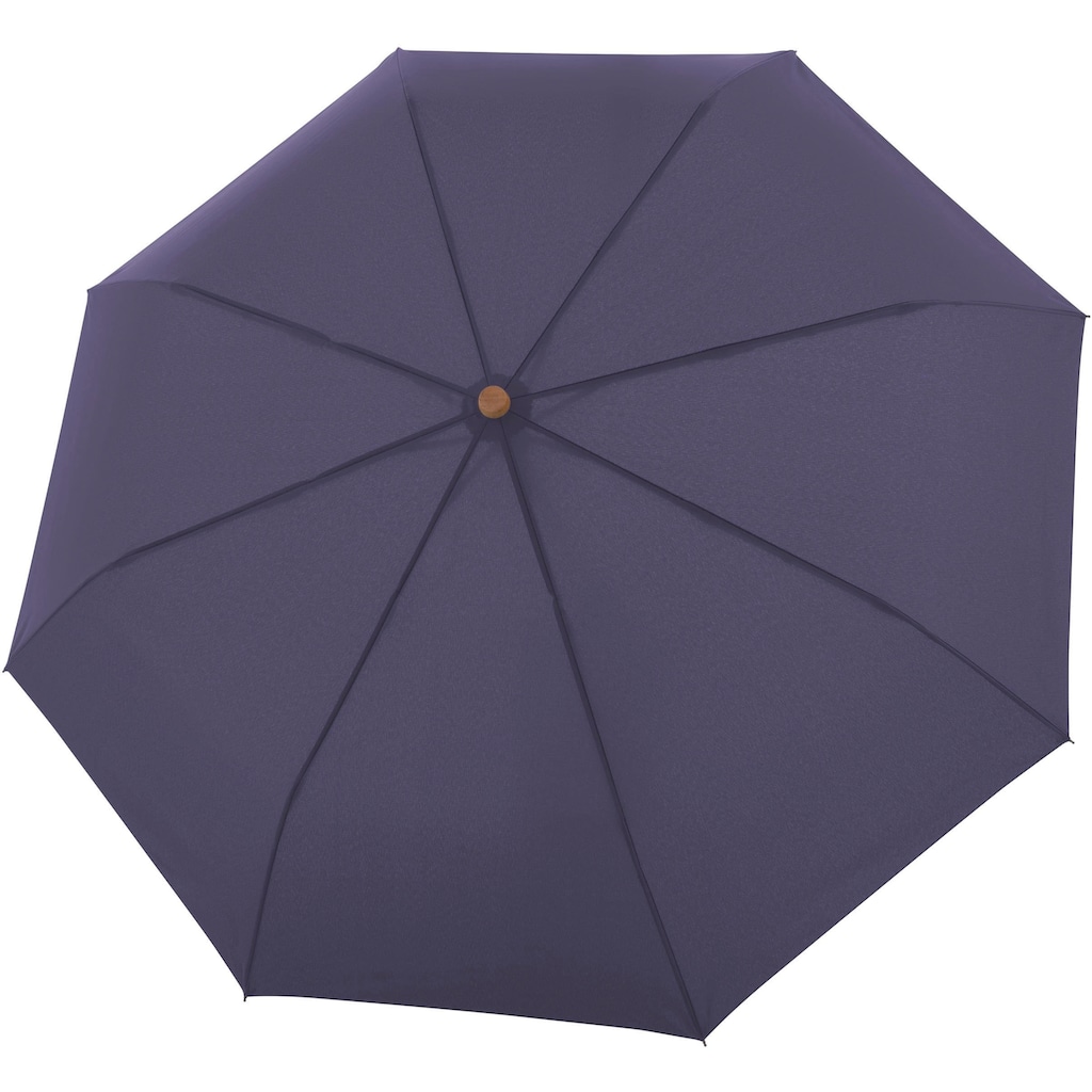 doppler® Taschenregenschirm »nature Magic uni perfect purple« aus  recyceltem Material mit Griff aus FSC®- schützt Wald - weltweit