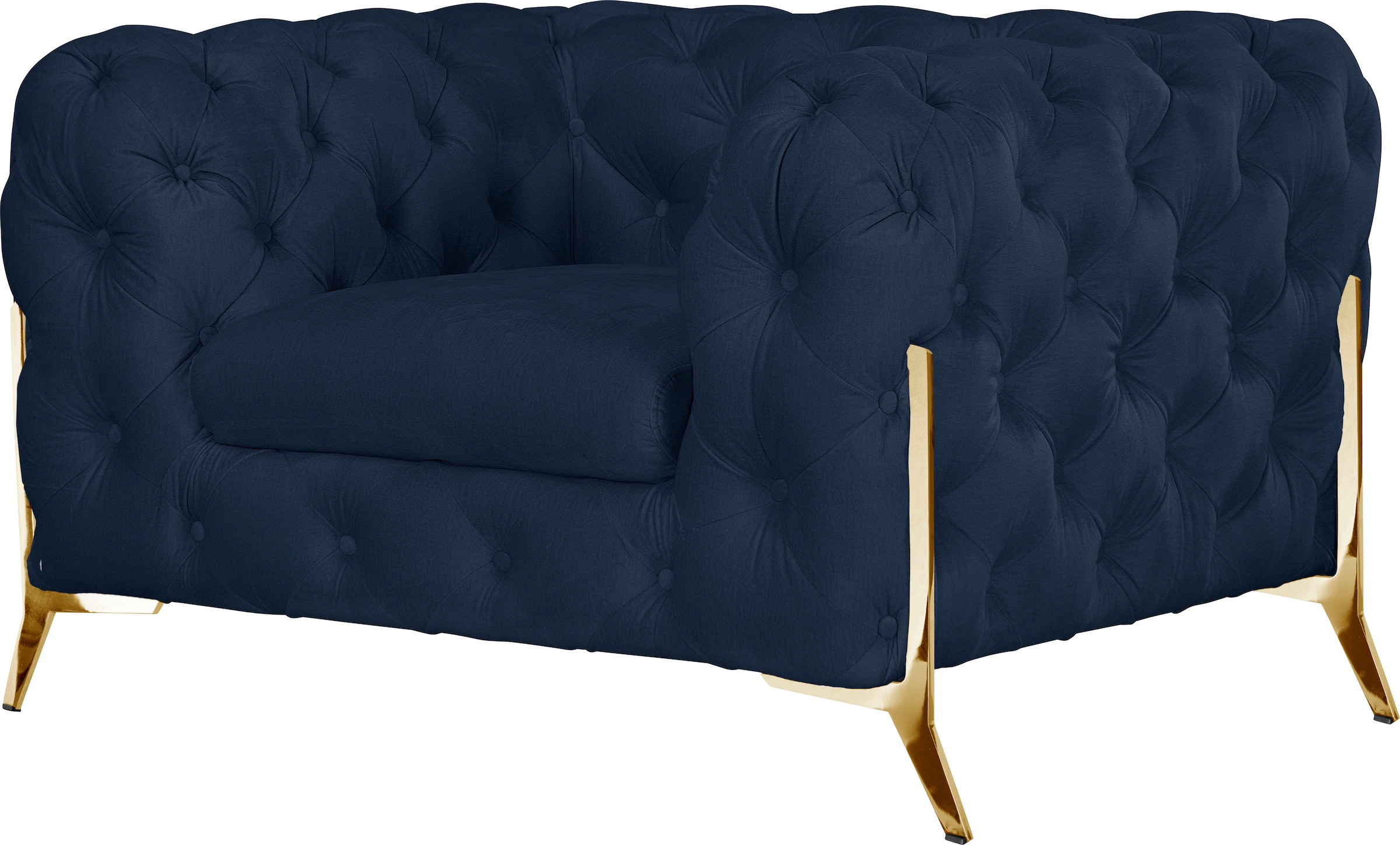 Leonique Chesterfield-Sessel »Amaury Sessel«, aufwändige Knopfheftung, moderne Chesterfield Optik, Fußfarbe wählbar