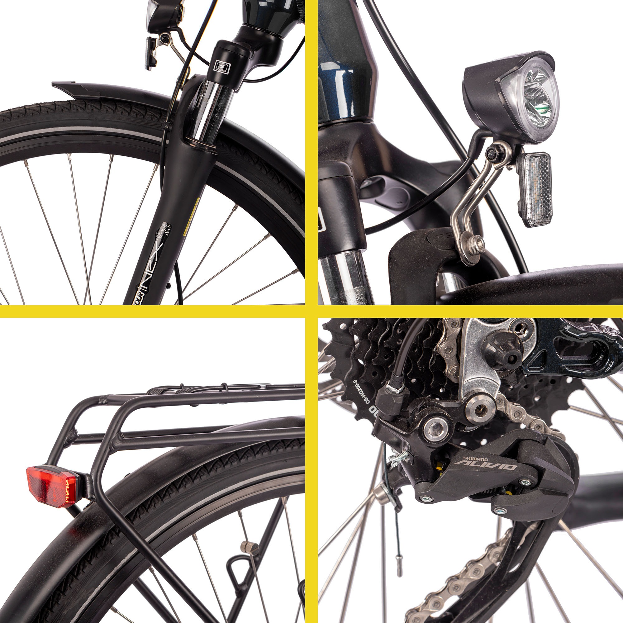 SAXONETTE E-Bike »Deluxe Sport Lady«, 9 Gang, Shimano, Alivio, Mittelmotor 250 W, Pedelec, Elektrofahrrad für Damen u. Herren