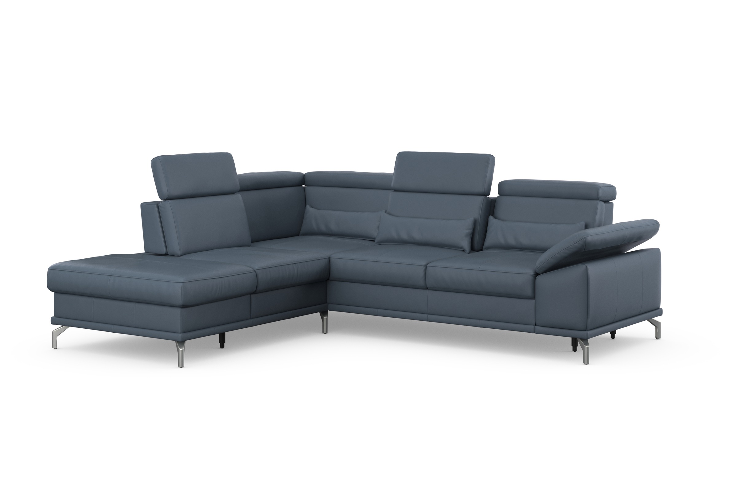 sit&more Ecksofa »Cabrio L-Form, mit Sitztiefenverstellung, Arm- und Kopfteilverstellung«, 3 Nierenkissen, Federkern, optional Bettfunktion und Stauraum