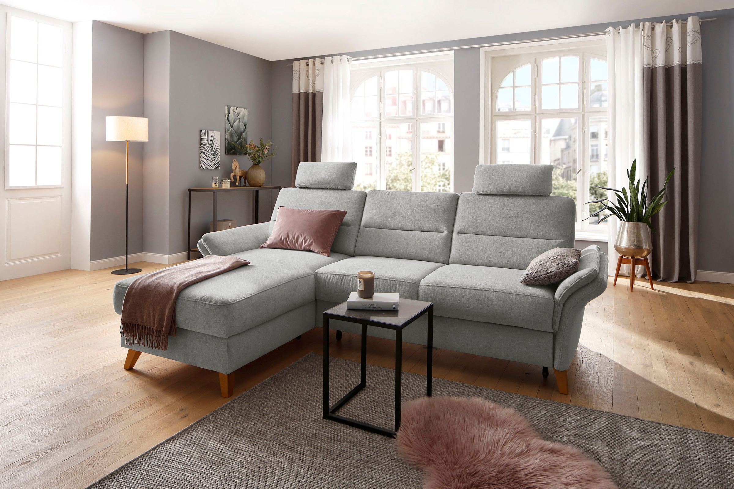 Home affaire Ecksofa »Westerland L-Form«, Federkern-Polsterung, wahlweise m günstig online kaufen