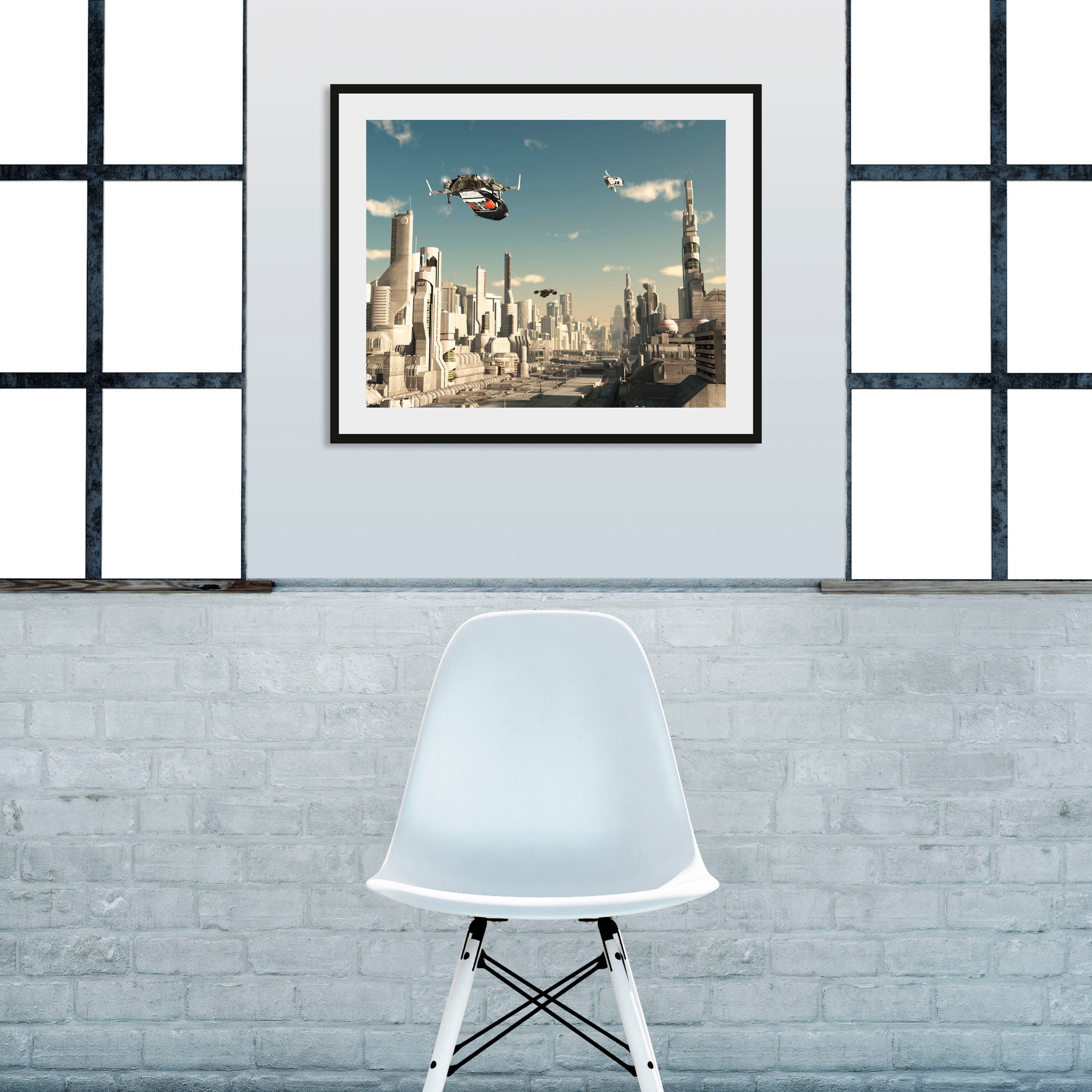 queence Bild »FUTURAMA«, Städte-Stadt-Flugzeuge-Himmel-Film, (1 St.), HD Pr günstig online kaufen