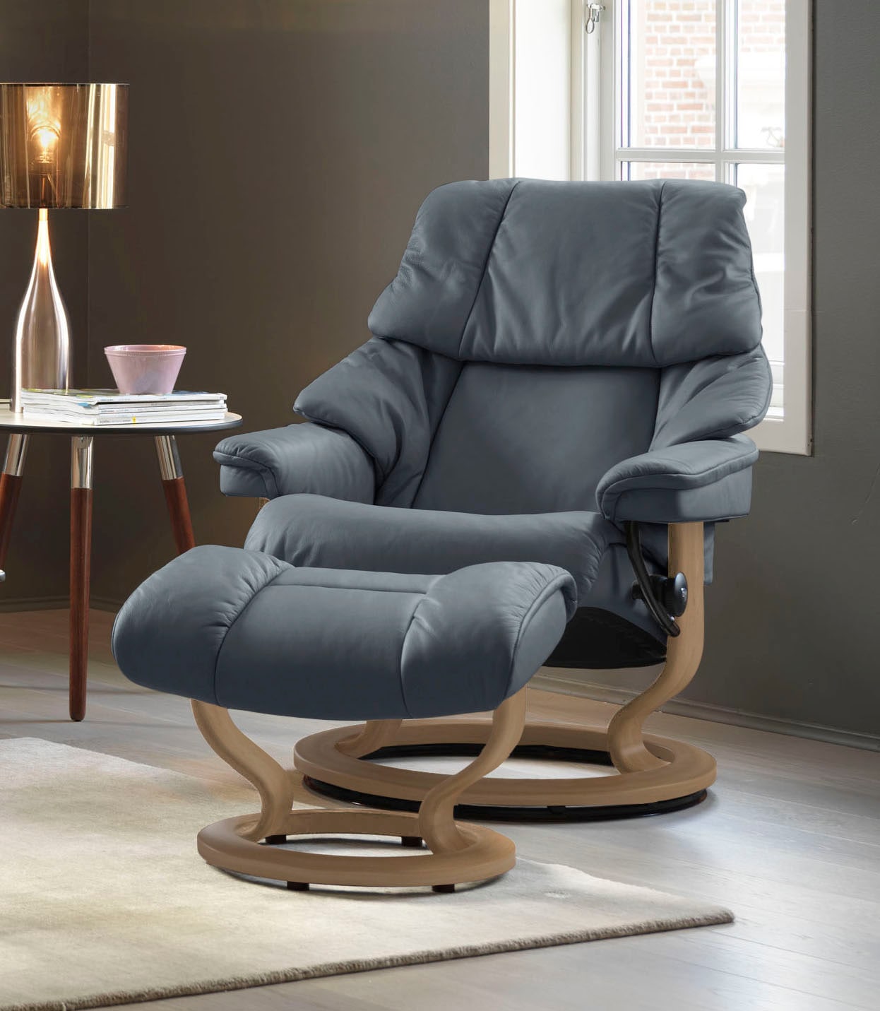 Stressless® Relaxsessel »Reno«, (Set, Relaxsessel mit Hocker), mit Hocker, günstig online kaufen