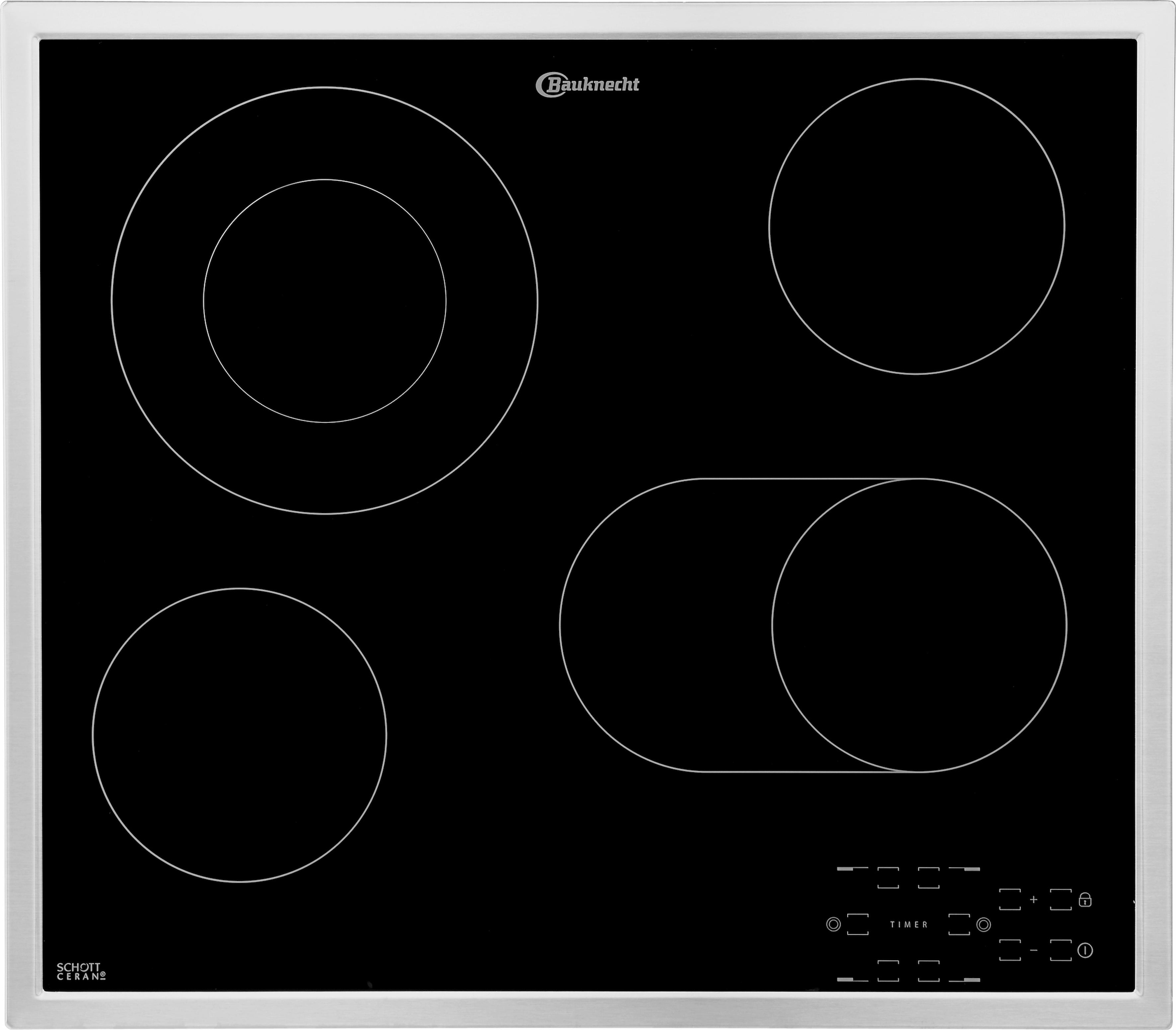 BAUKNECHT Elektro-Kochfeld von SCHOTT CERAN®, CTAR 9642 IN, mit Touch-Control-Steuerung