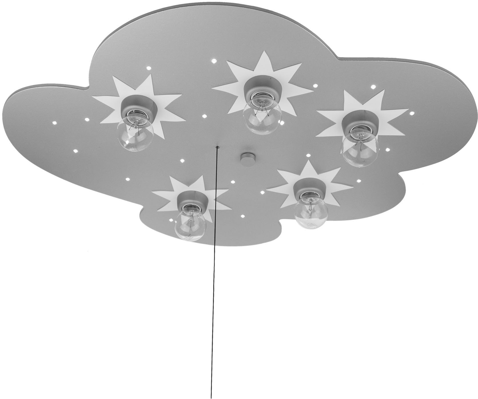 niermann Deckenleuchte »Wolke titan«, 5 flammig, Leuchtmittel E14   ohne Le günstig online kaufen