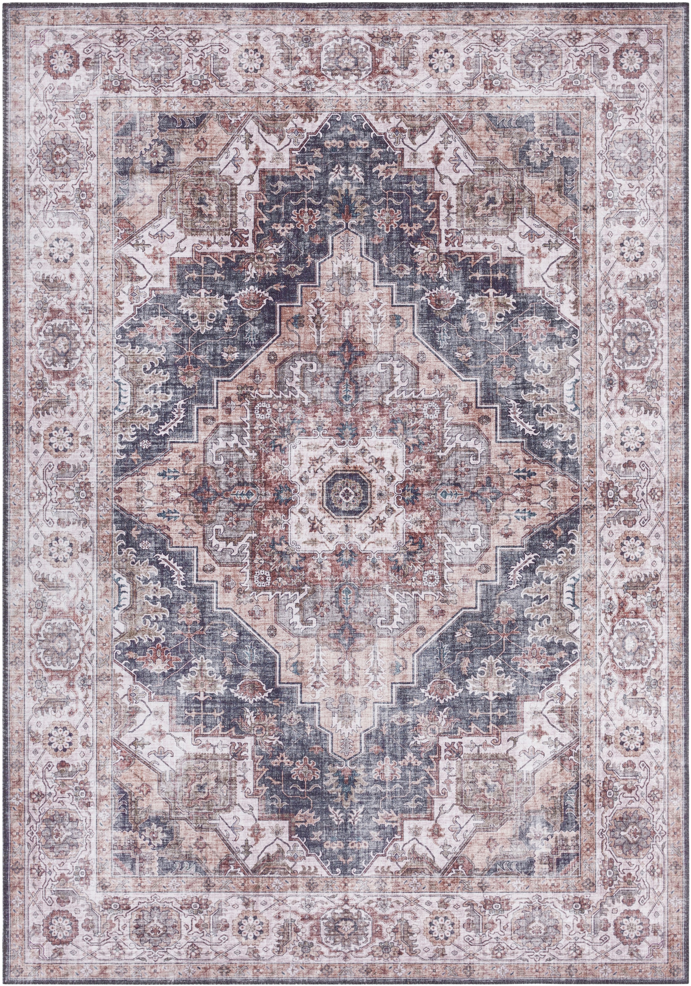 NORTHRUGS Teppich »Sylla«, rechteckig, 5 mm Höhe, Orientalisch, Läufer, Vintage, Wohnzimmer, Schlafzimmer, Esszimmer