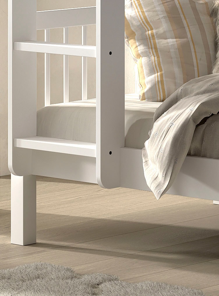 Home affaire Etagenbett, (Made in Europe), mit 90x200 cm LF, Lattenroste, Leiter, wahlweise m. Bettschubade, weiß