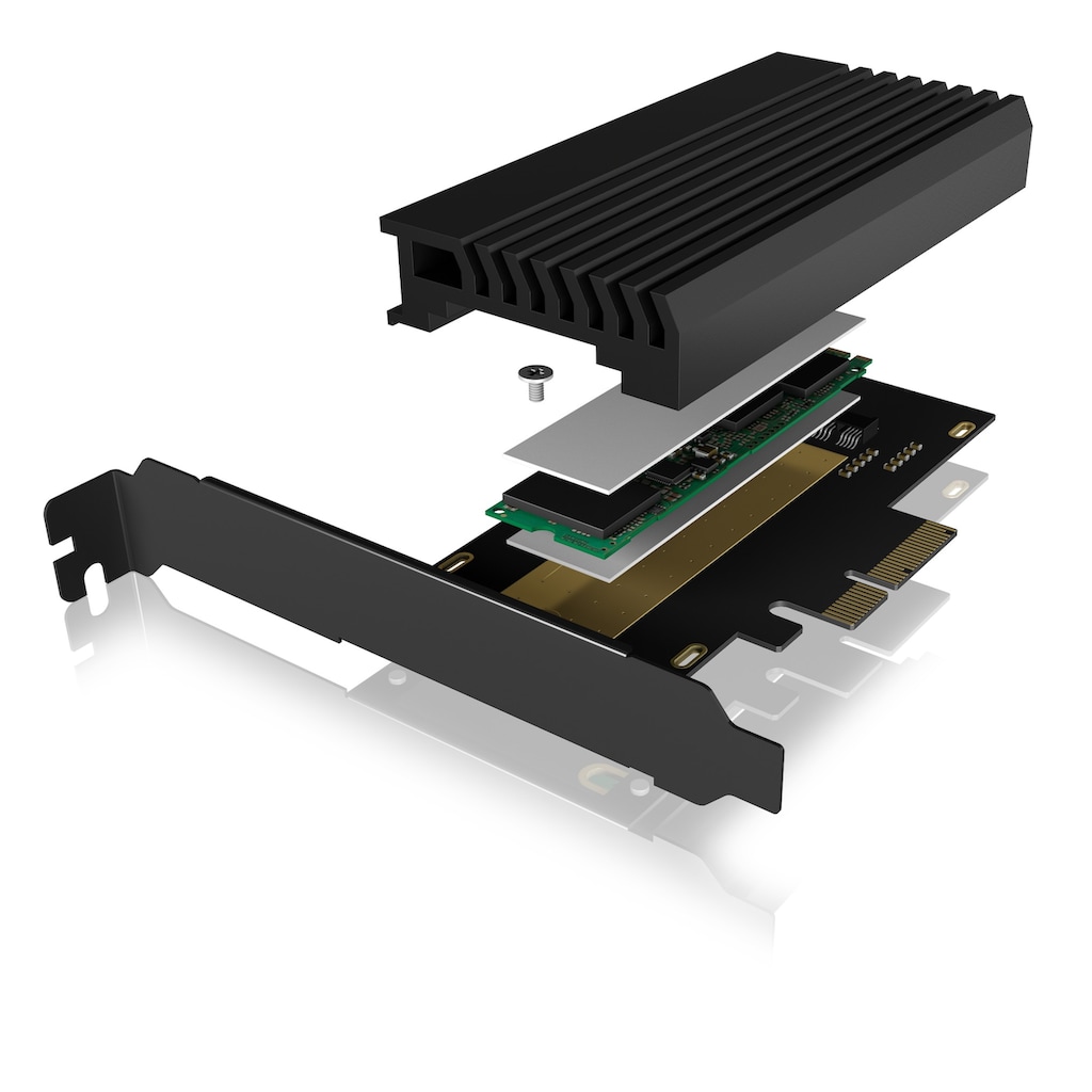 ICY BOX Adapter »PCIe-Karte, 1x M.2 PCIe (NVMe) SSD zu PCIe 4.0 x4 über M-Key Sockel«