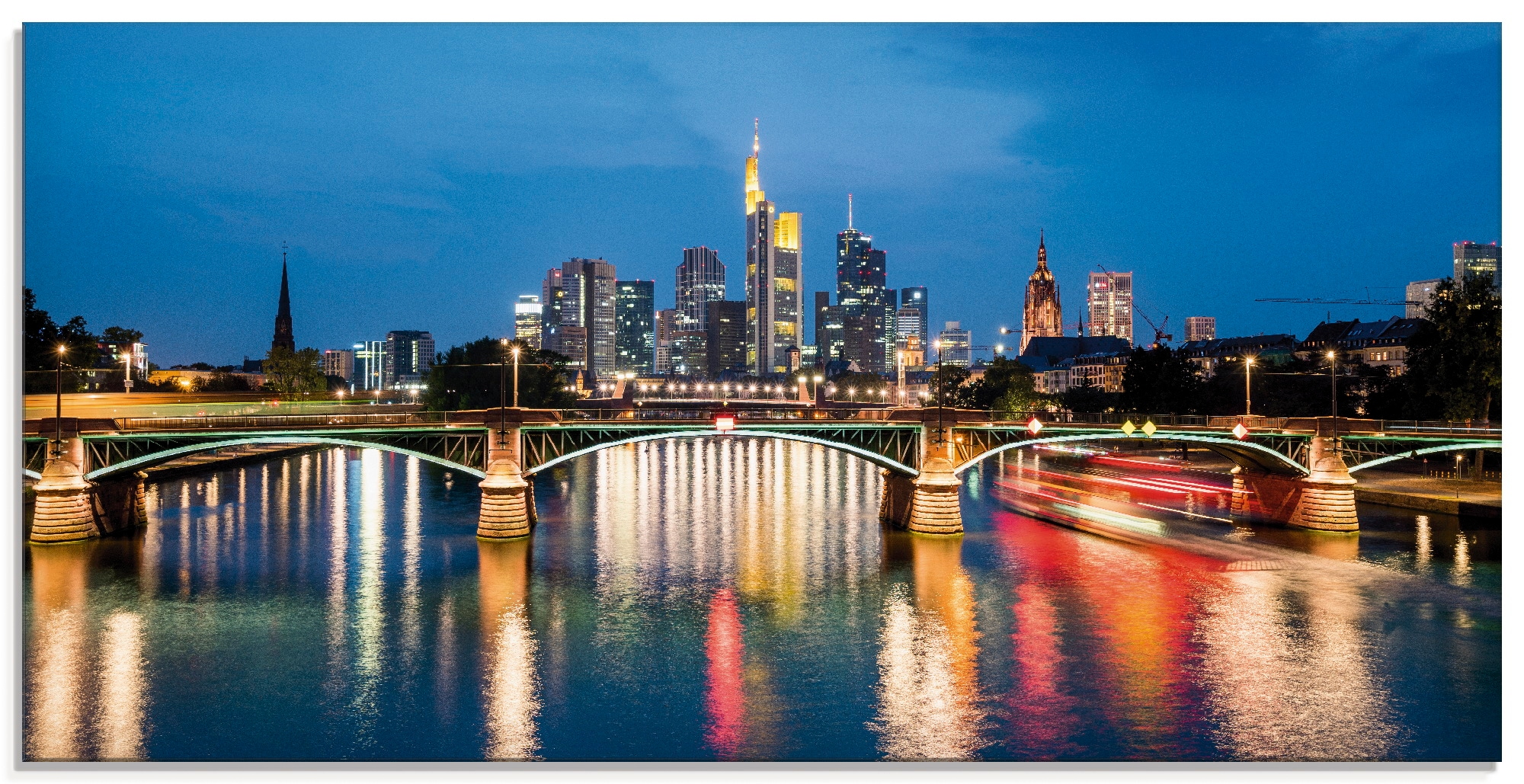 Artland Glasbild »Frankfurt am Main zur Nacht«, Deutschland, (1 St.), in ve günstig online kaufen