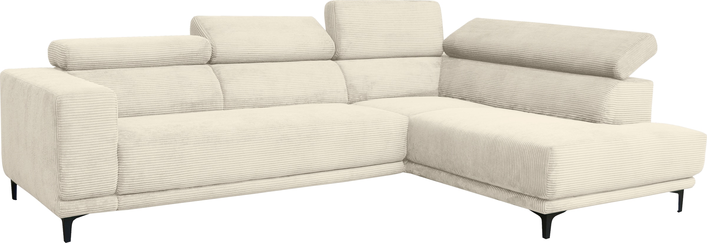 alina Ecksofa »Hikari«, wahlweise mit Sitzvorzug, in modernem Cordstoff, Breite 276 cm