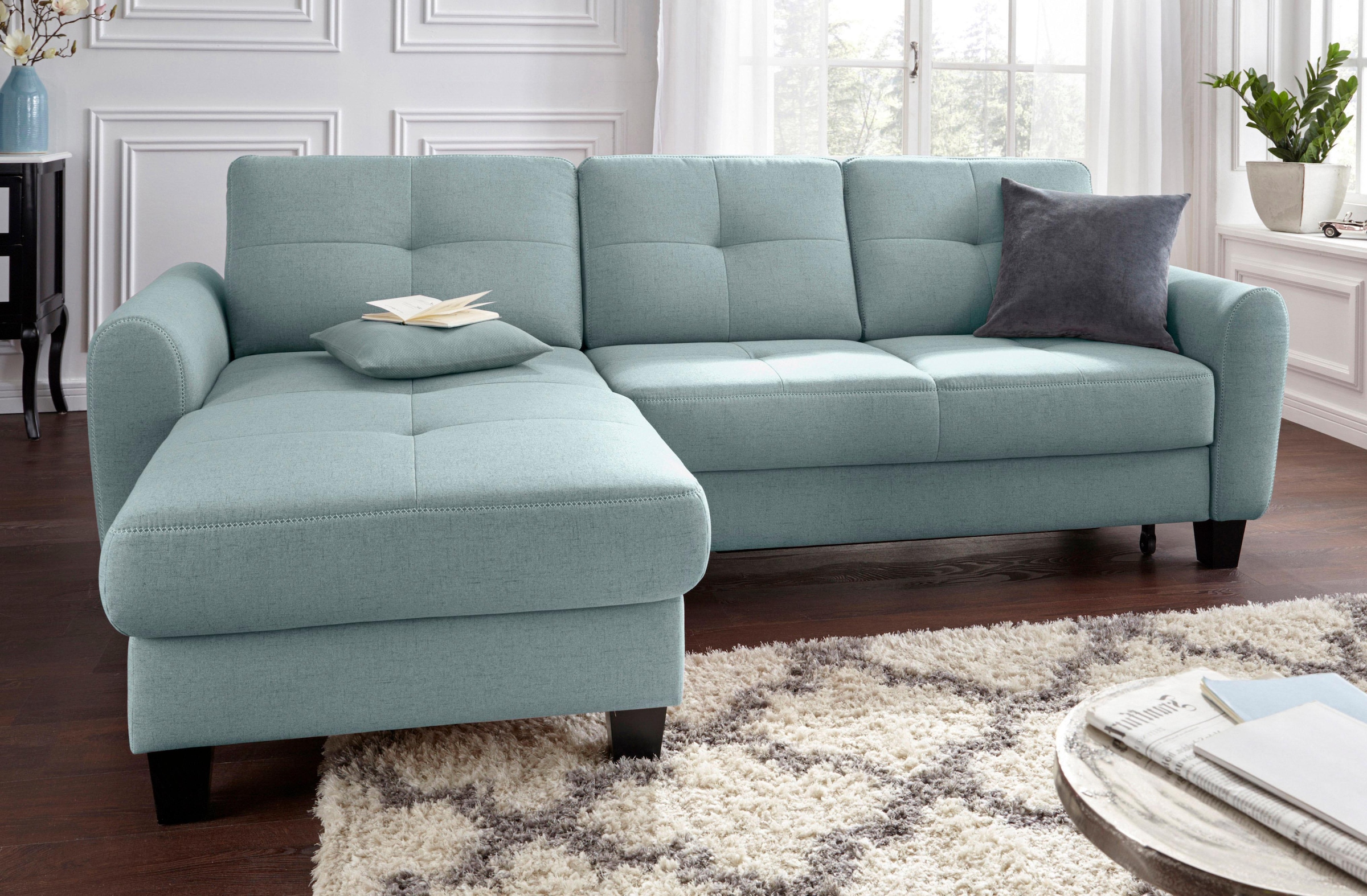 sit&more Ecksofa "Varese L-Form" mit Federkern, wahlweise mit Bettfunktion günstig online kaufen