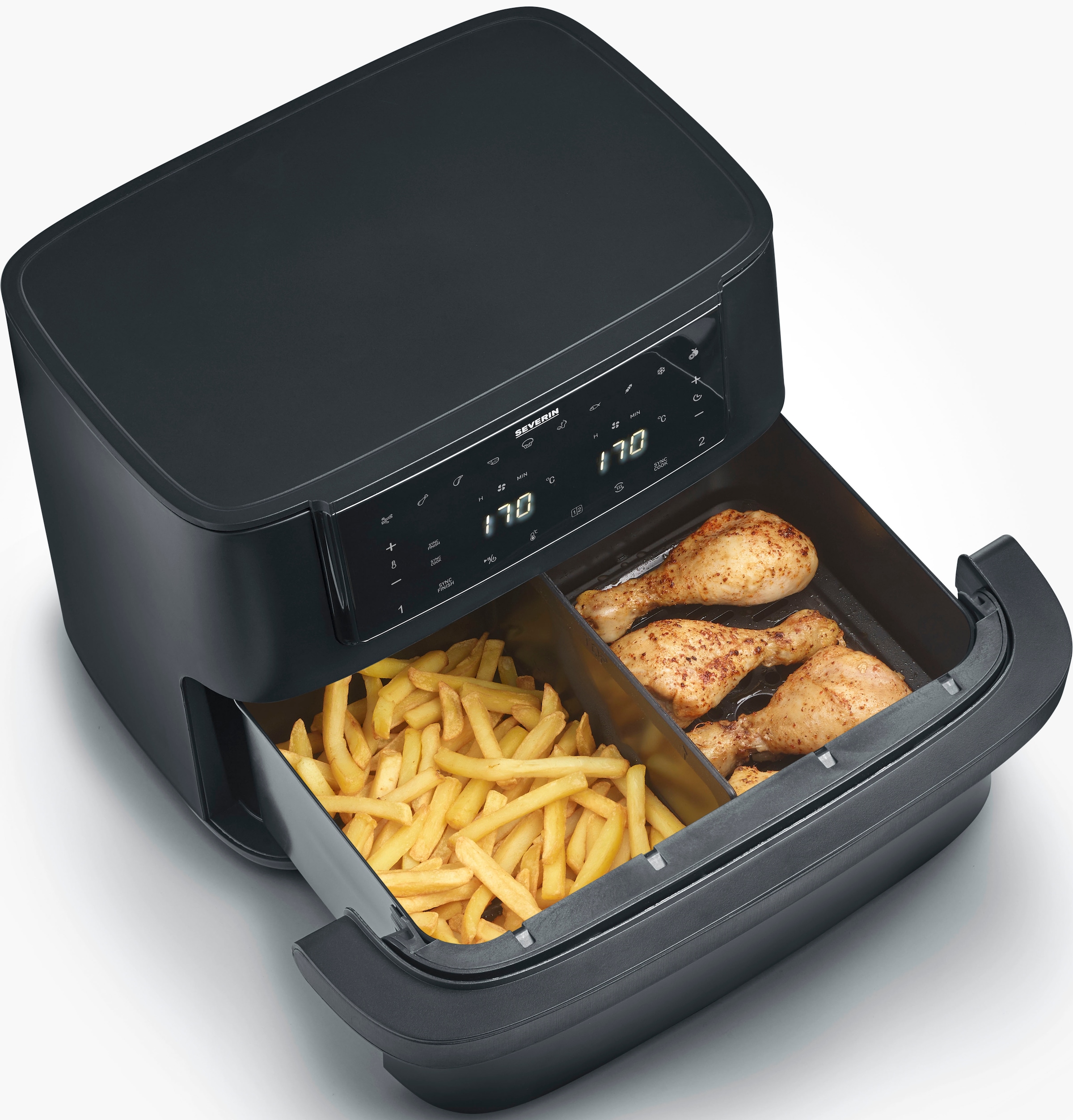 Severin Heißluftfritteuse »FR 2490  9 l "Flex Max Dual"«, 2600 W