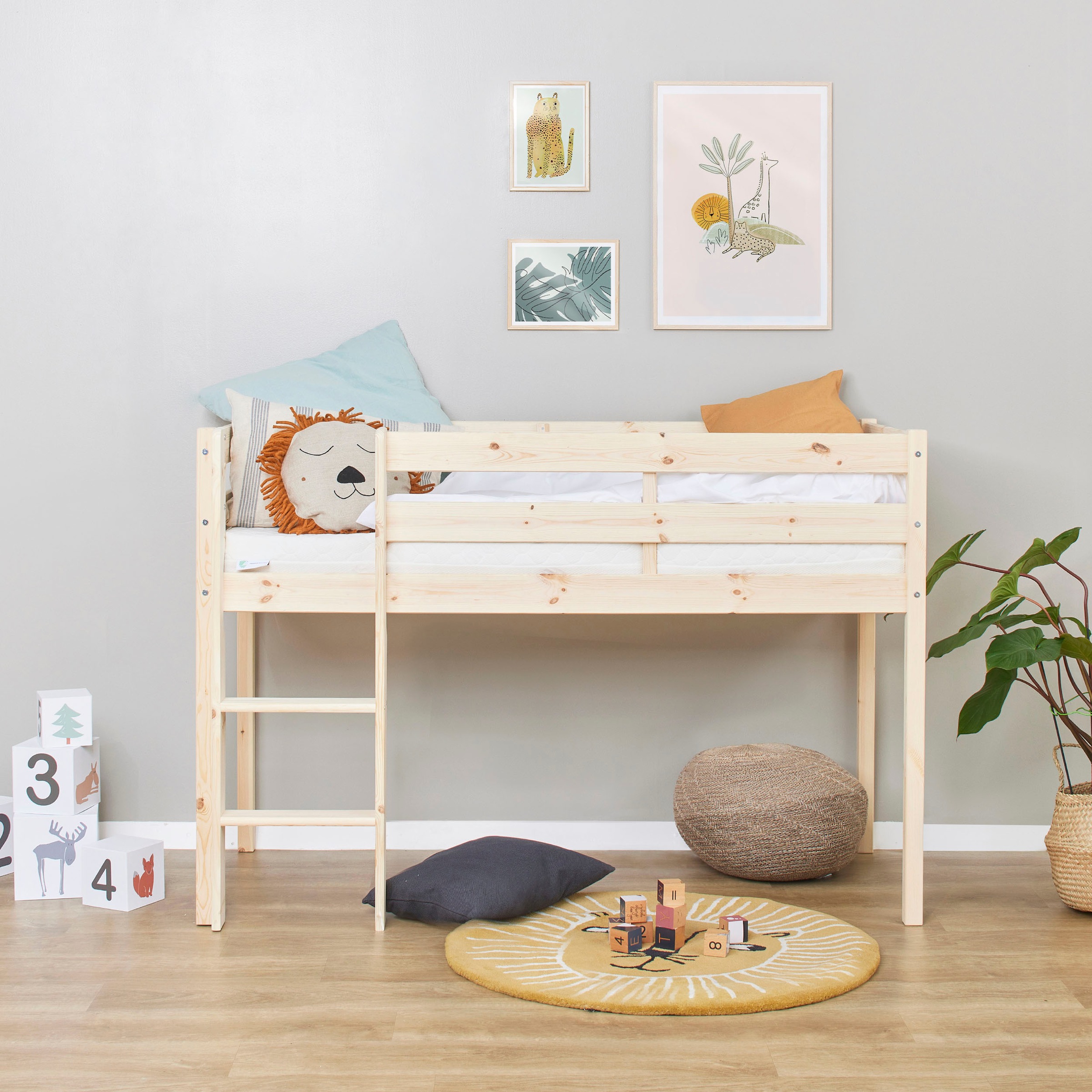 Hoppekids Spielbett »ECO COMFORT, Hochbett, in 2 Einzelbetten teilbar«, Höhe 72cm, Farbe & Größe & Matratze