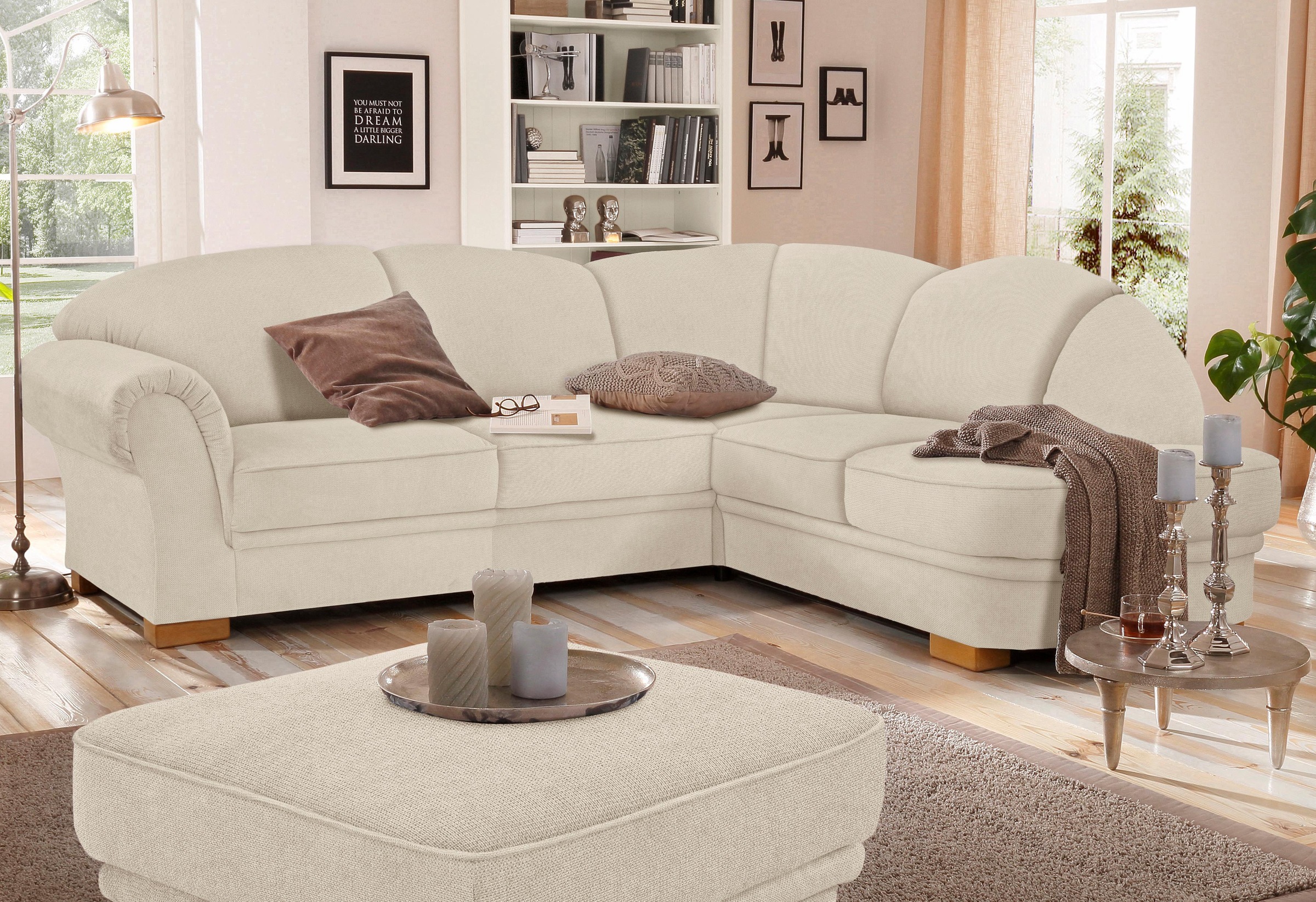Home affaire Ecksofa »Amrum L-Form«, wahlweise mit Bettfunktion und Ottoman günstig online kaufen