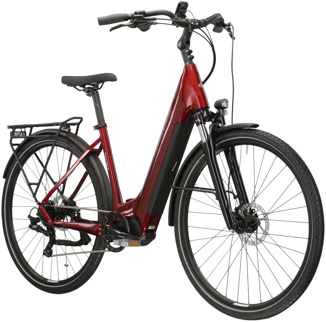 Kross »E-Trekkingrad Trans Hybrid LS 3.0 28 Zoll rot« 8 Gang Shimano Acera T3000 Schaltwerk Kettenschaltung Mittelmotor 250 W SHIMANO 36 V/250 W, Mittelmotor DU-E500