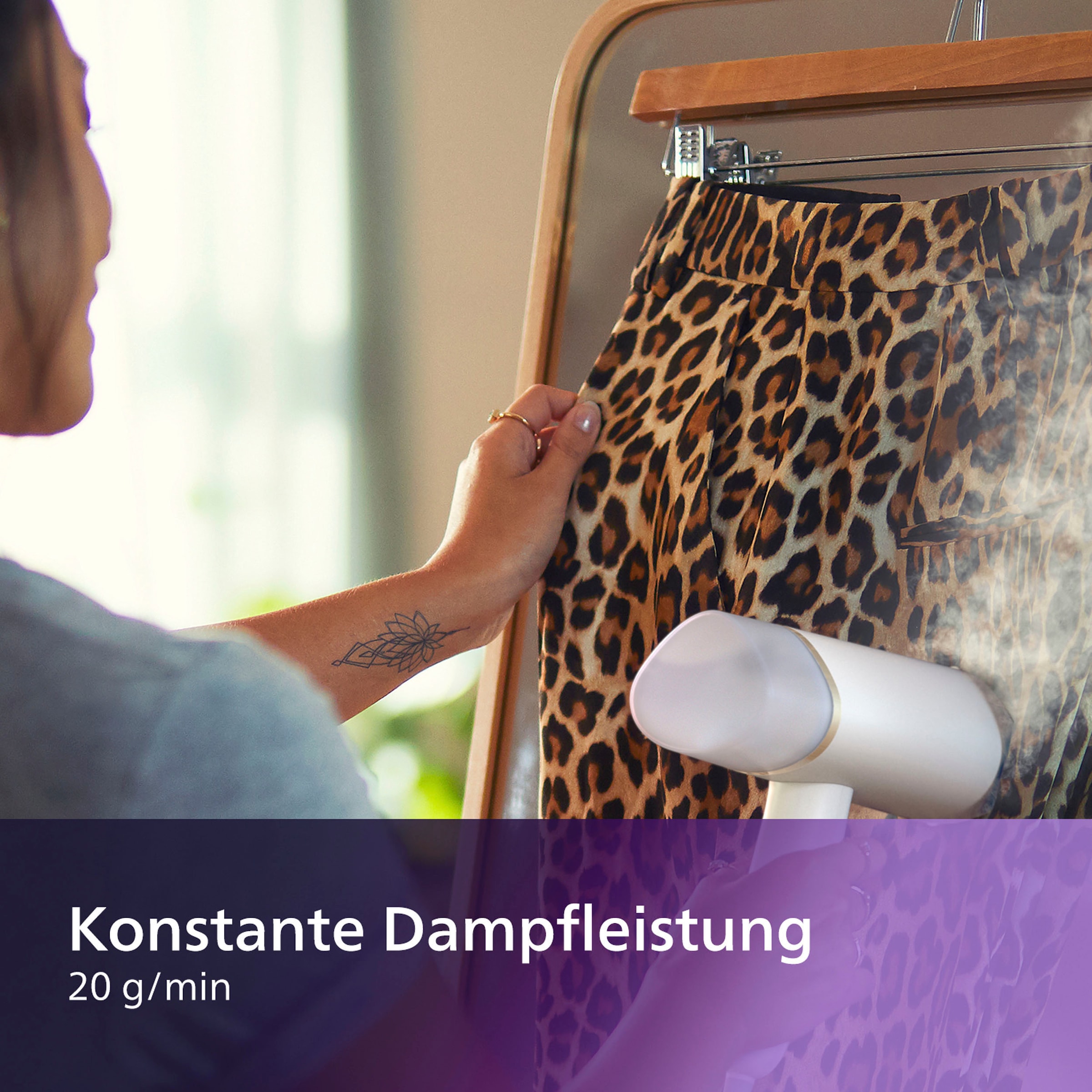 Philips Dampfbürste »STH3020/10, 120 ml abnehmbarer Wassertank, Metallplatte«, 1000 W, kompakter und einklappbarer Steamer, Aufbewahrungstasche inkl.