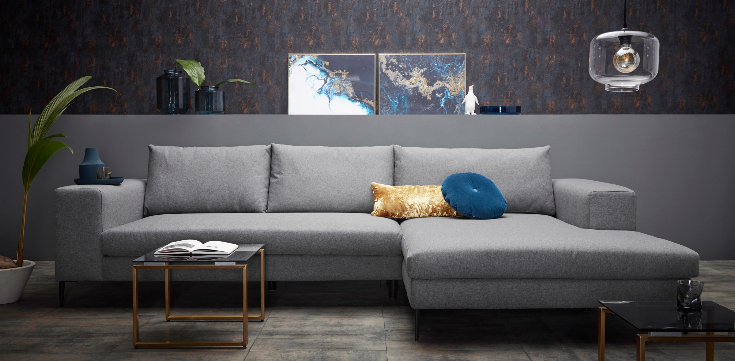 Home affaire Ecksofa »Aurora, L-Form, mit extra breiter Recamiere, 324 x 17 günstig online kaufen