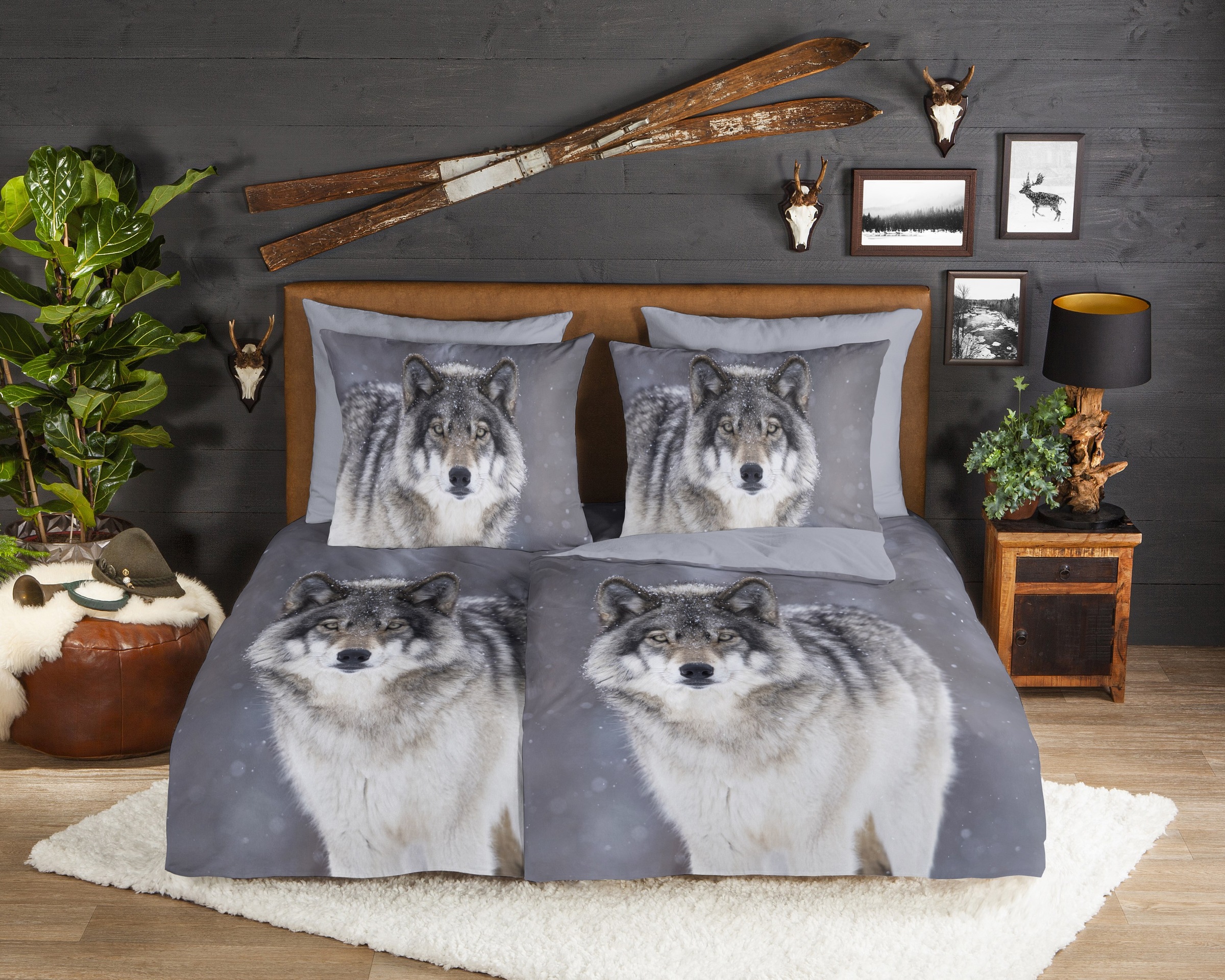 good morning Wendebettwäsche »Wolfie« 3 Stk. tlg. Flanell, Biber, Winter, W günstig online kaufen
