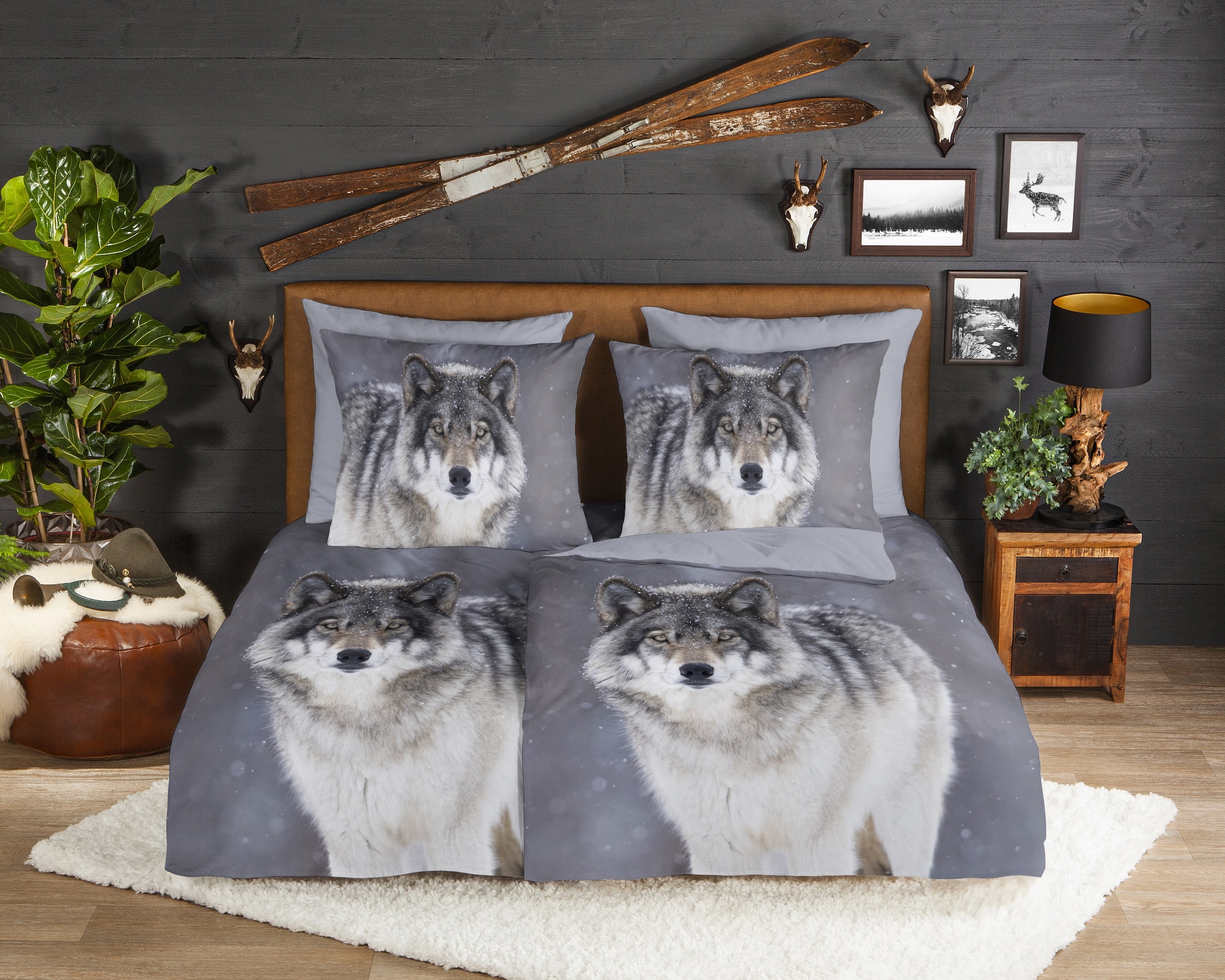 good morning Wendebettwäsche »Wolfie«, Flanell, Biber, Winter, Warm, Reißve günstig online kaufen