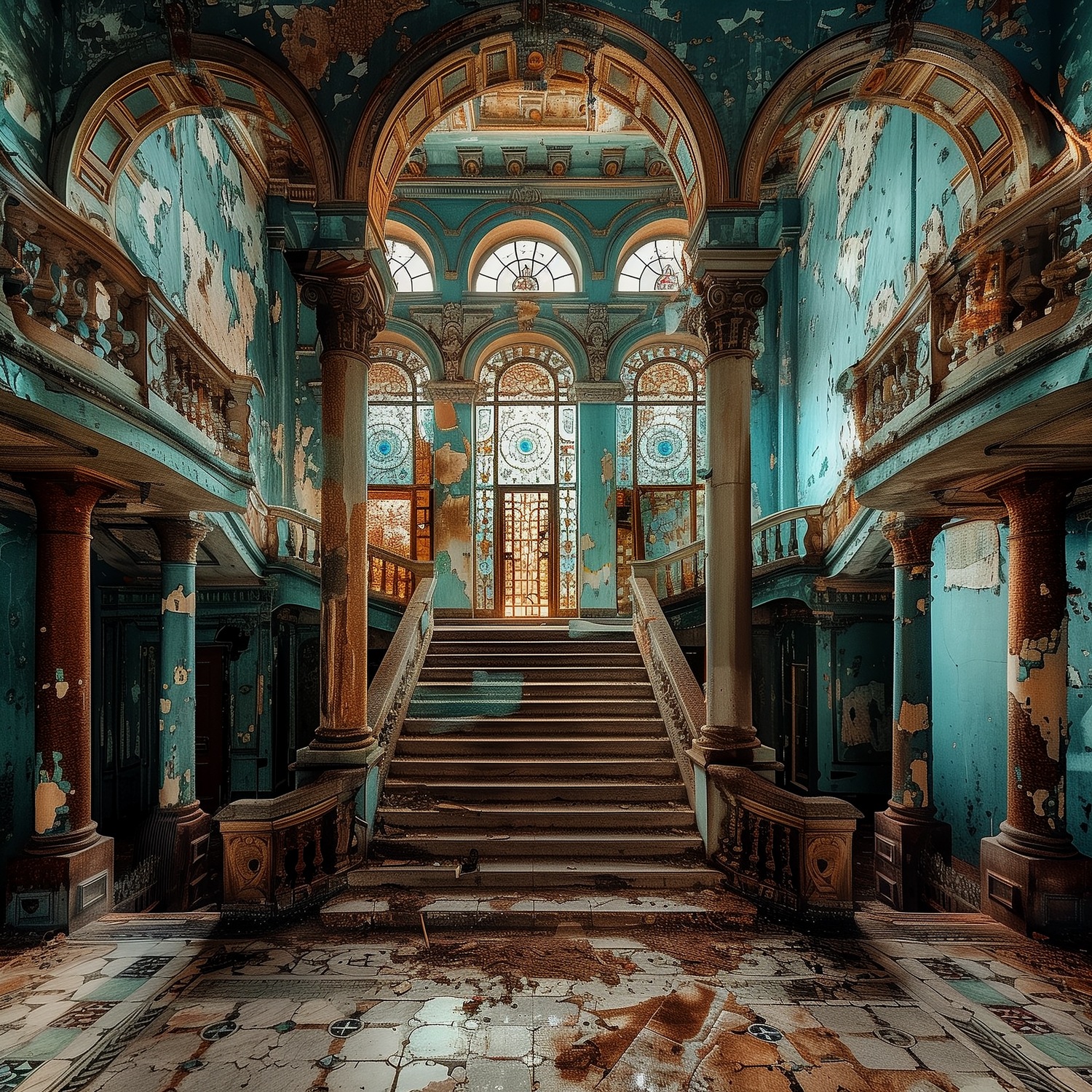 queence Acrylglasbild »Verlassener Eingang« Architektonische Elemente   Ele günstig online kaufen