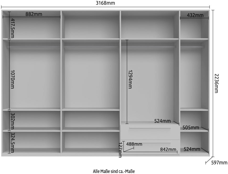 Places of Style Kleiderschrank »Piano«, beige, UV lackiert hochglänzend, Soft-Close Funktion in vielen Breiten