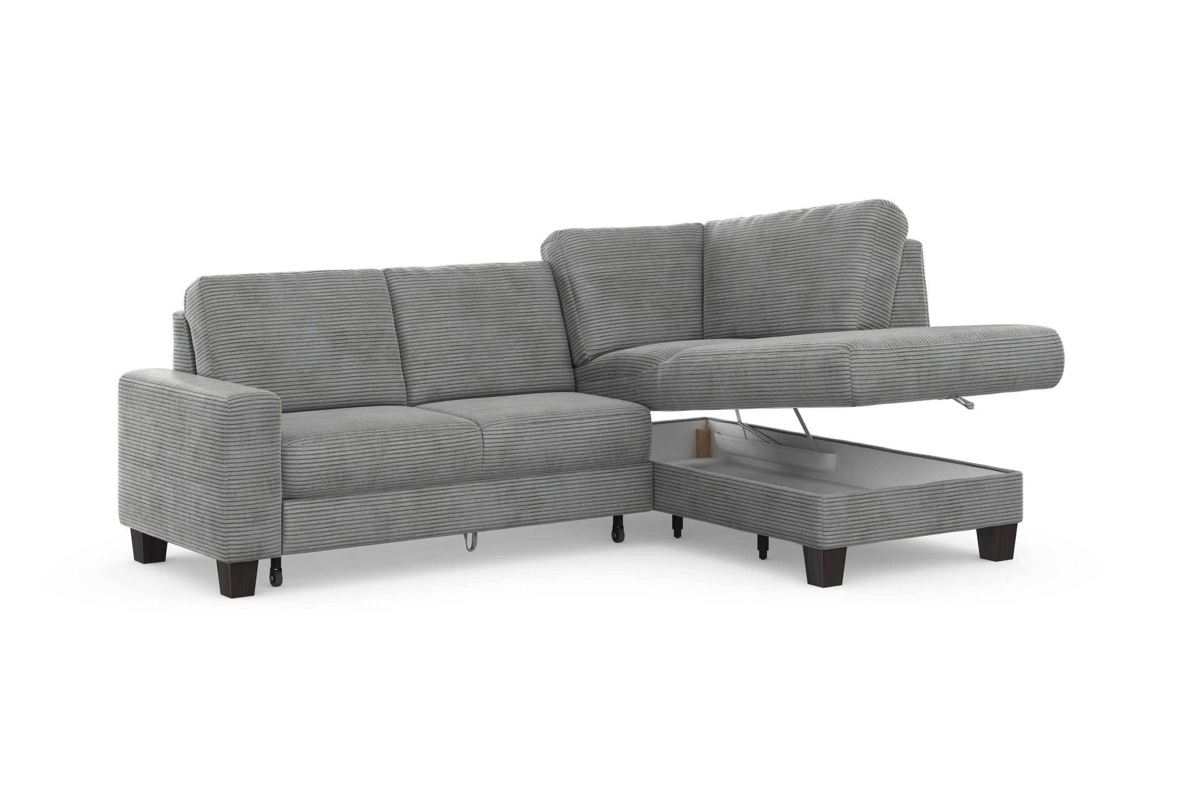 Home affaire Ecksofa »Summer L-Form«, mit Ottomane, mit oder ohne Bettfunktion und Bettkasten, Cord-Bezug