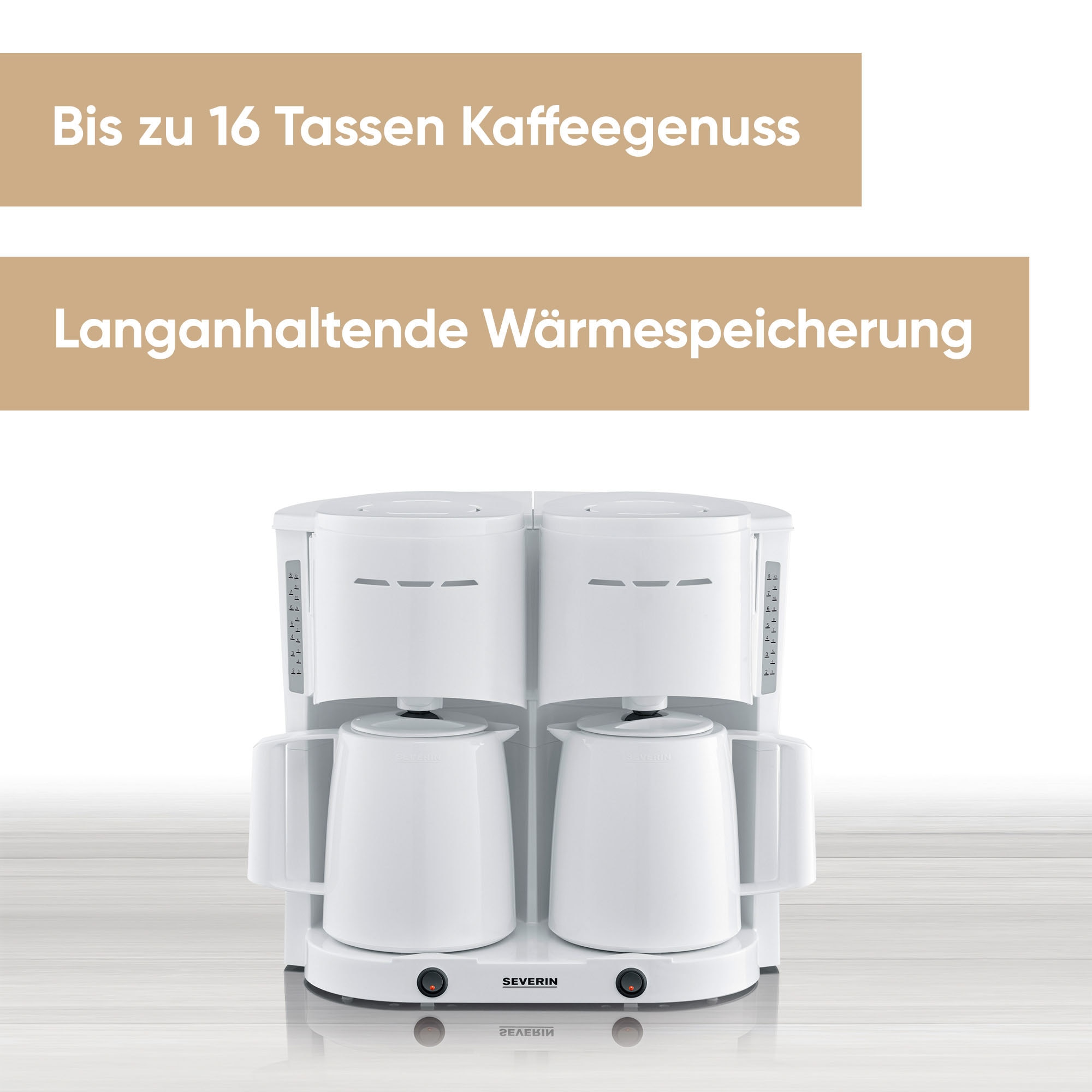 Severin Filterkaffeemaschine »KA 9314 Duo-Filterkaffeemaschine mit 2 Thermokannen« 1 l Kaffeekanne Papierfilter 1x4