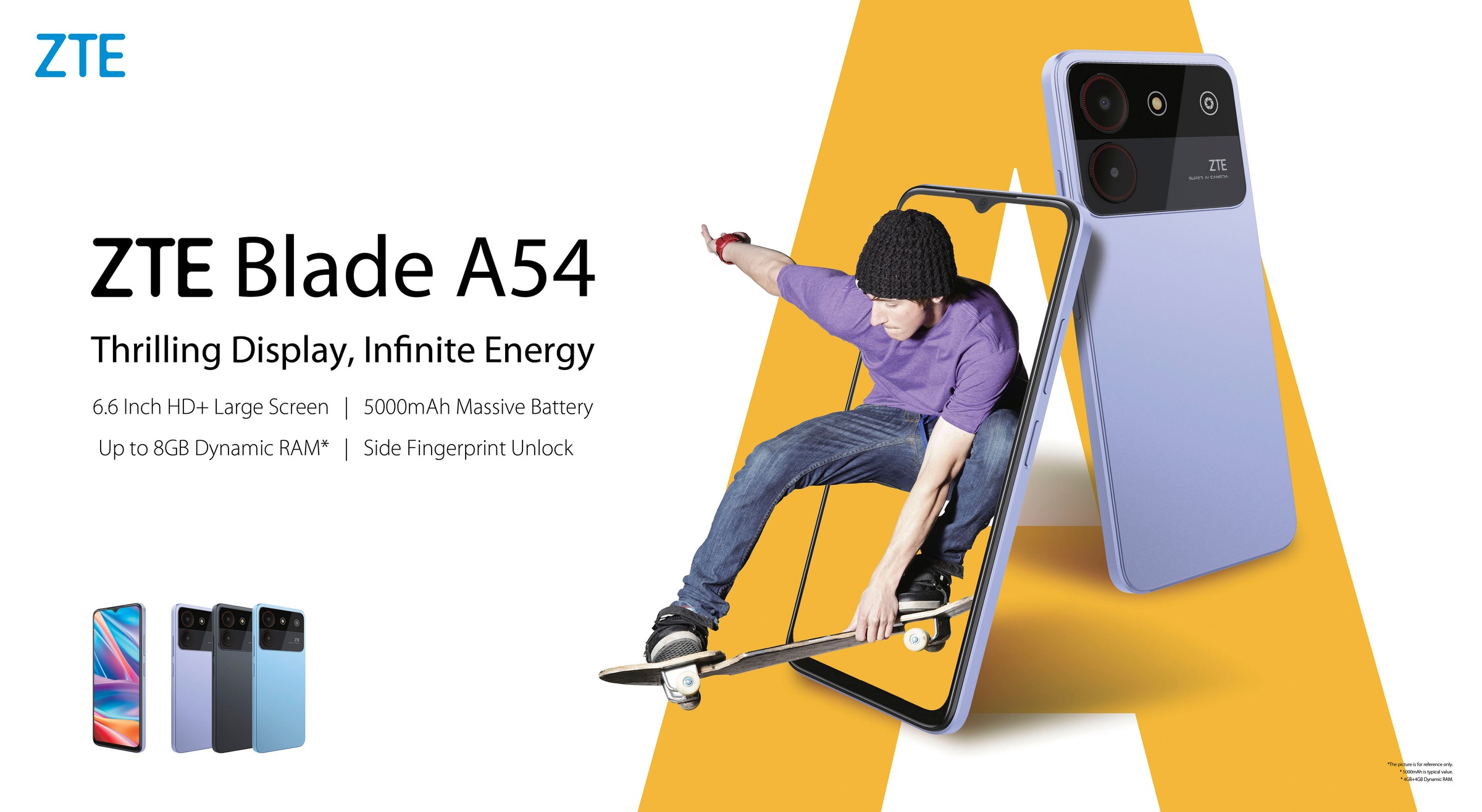 ZTE Smartphone »Blade A54«, blau