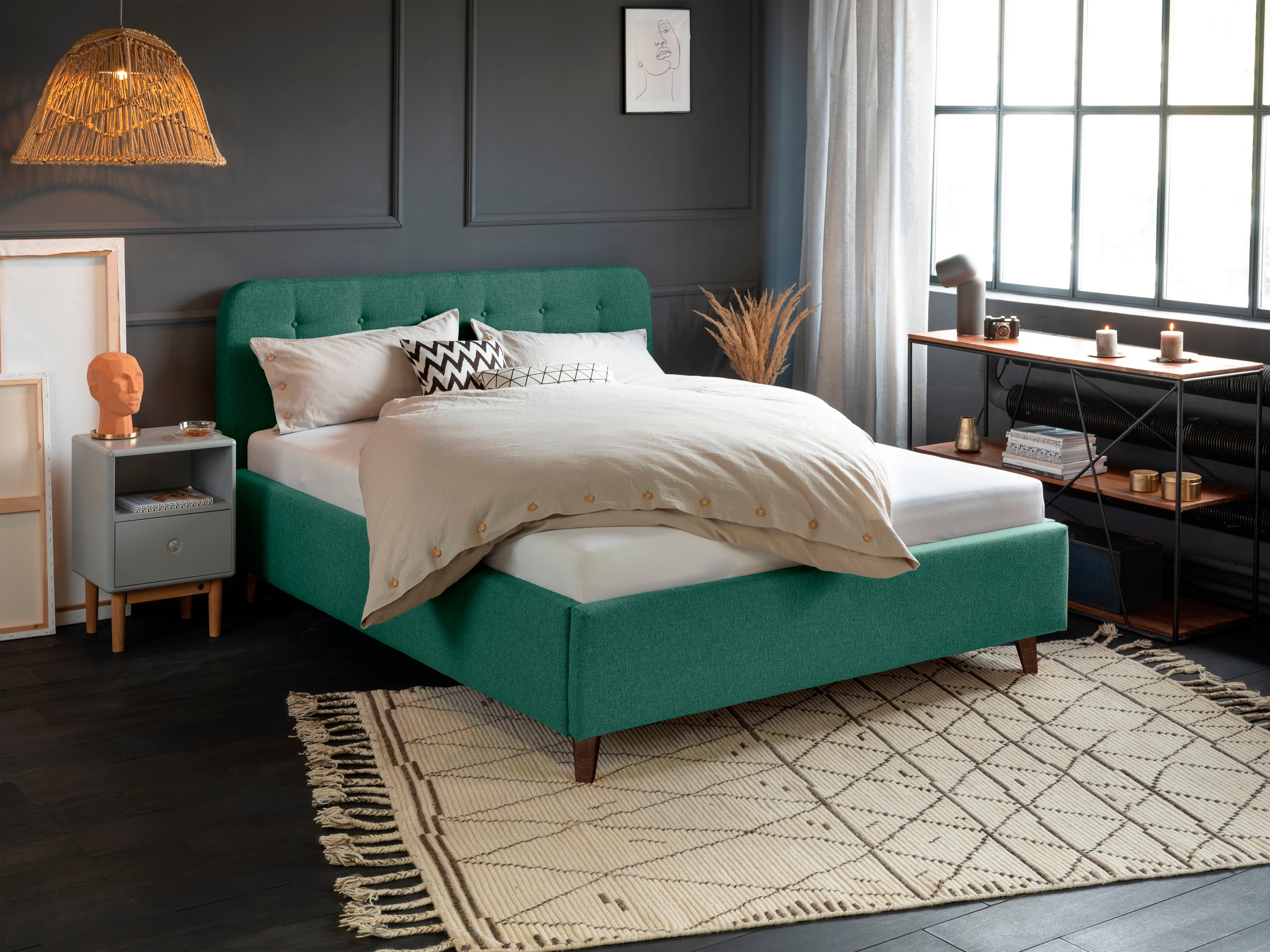 5. Bild von TOM TAILOR HOME Polsterbett »NORDIC BED«, mit Knopfheftung im Kopfteil