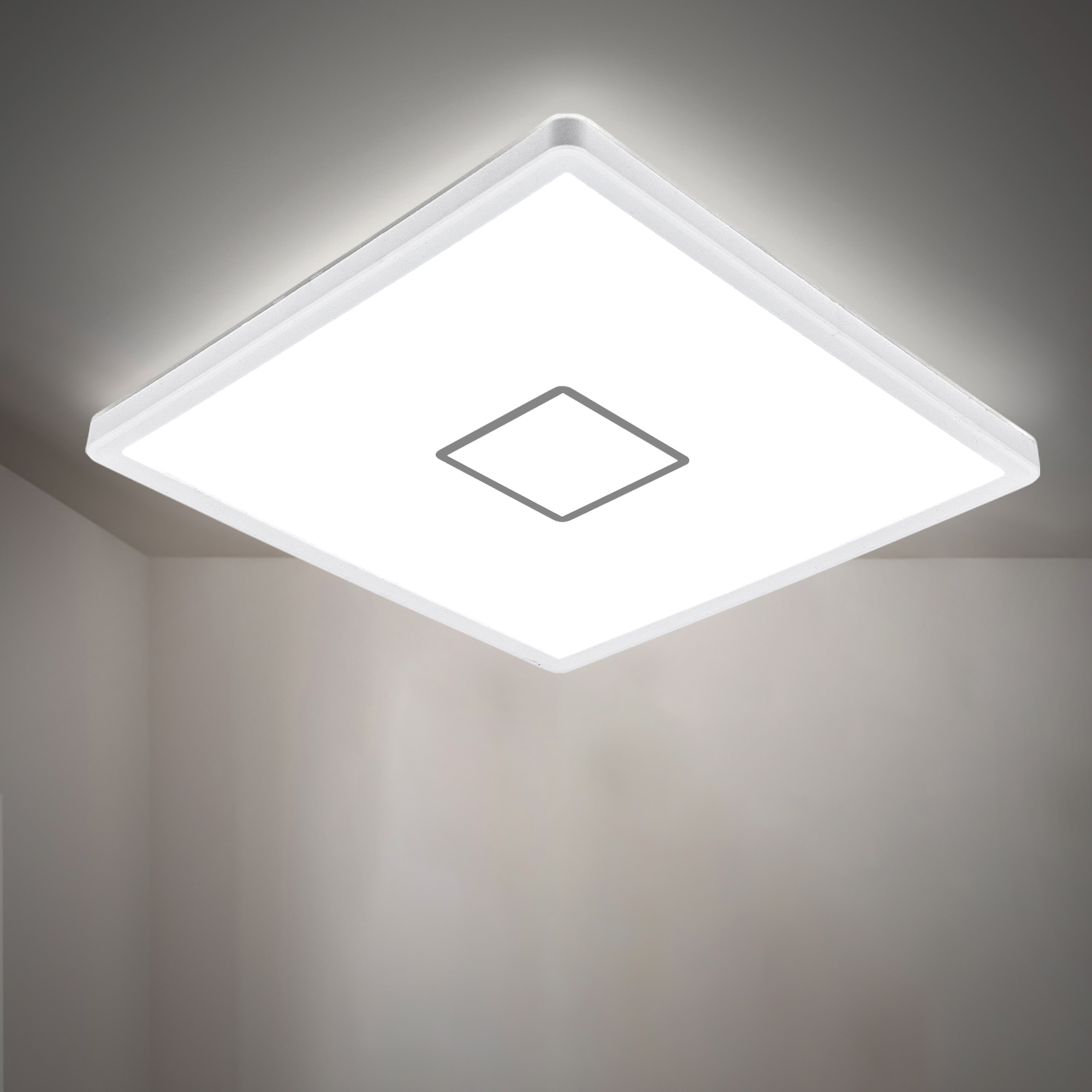 B.K.Licht LED 2400lm flammig-flammig, Flur Deckenleuchte, 1 Deckenlampe Panel Wohnzimmer LED Slim kaufen inkl. 18W Raten ultraflach auf