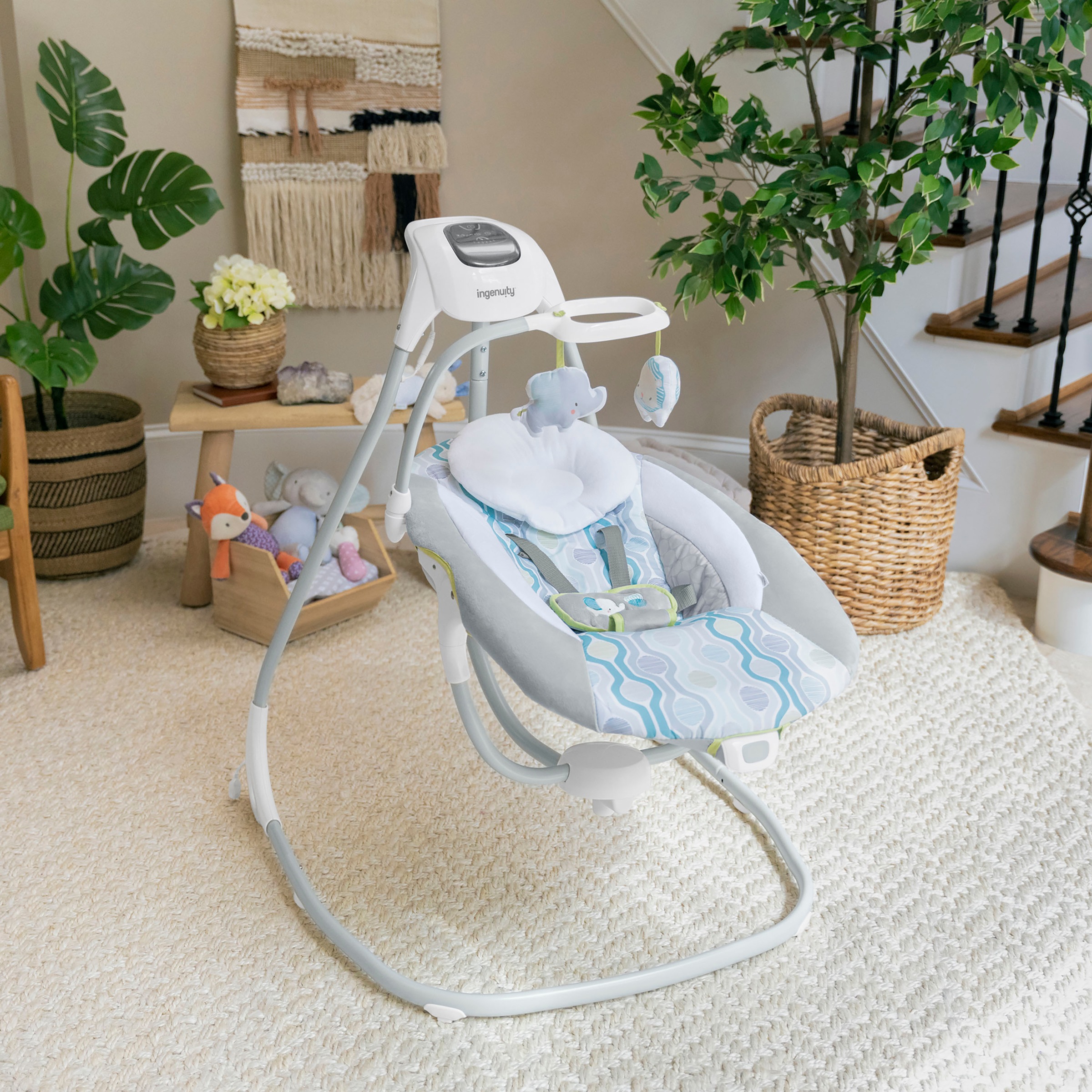 ingenuity Babywippe »SimpleComfort Compact Soothing Swing - Everston«, mit Sound-Effekt