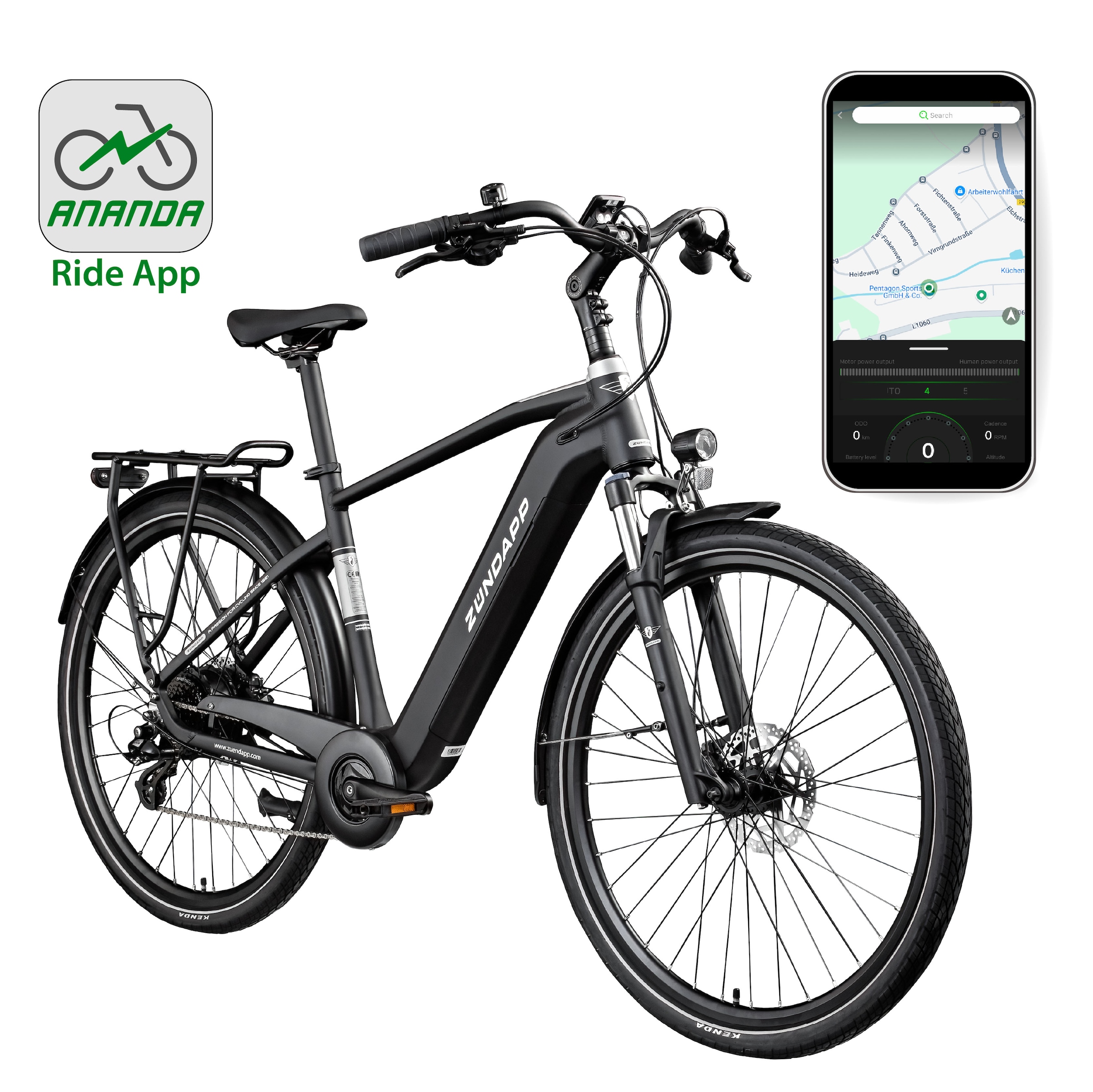 Zündapp »Z810« 24 Gang Shimano Altus RD-M310 Schaltwerk Kettenschaltung Heckmotor 250 W Pedelec, Elektrofahrrad für Herren