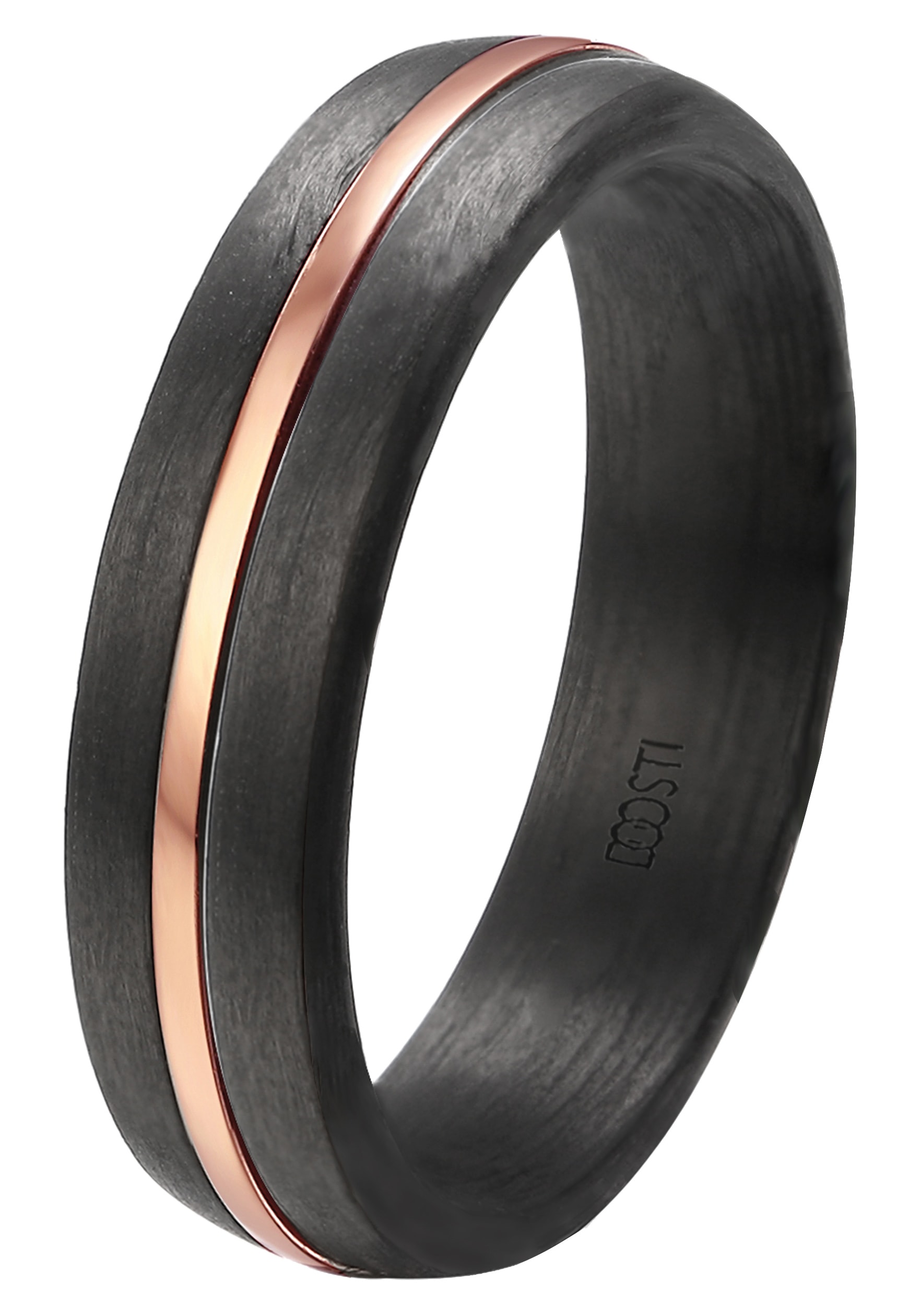 DOOSTI Trauring »Schmuck Geschenk CARBON Trauring Ehering Partnerring LIEBE«, wahlweise mit oder ohne Zirkonia