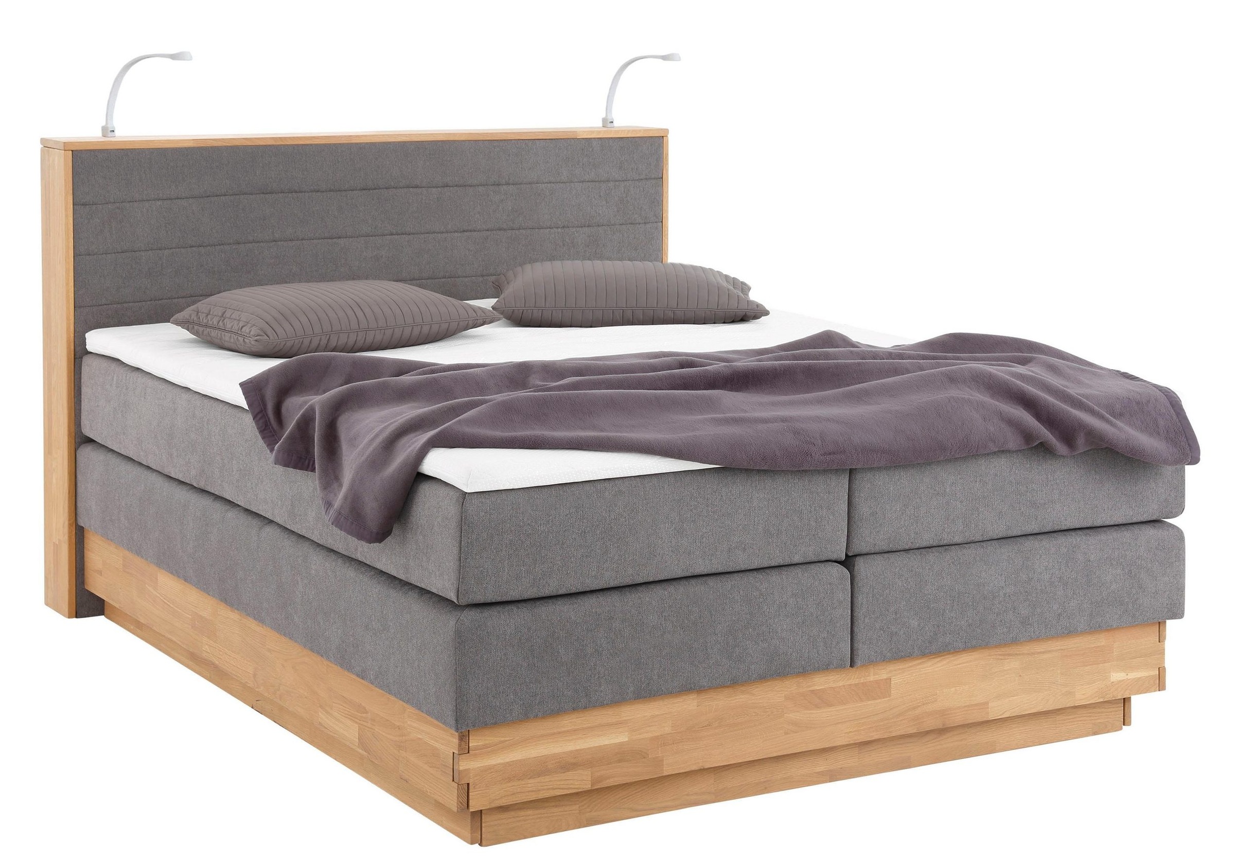 Home affaire Boxspringbett »Cavan«, Eiche, inkl. Bettkasten & Topper, verschiedene Härtegrade (auch H4)