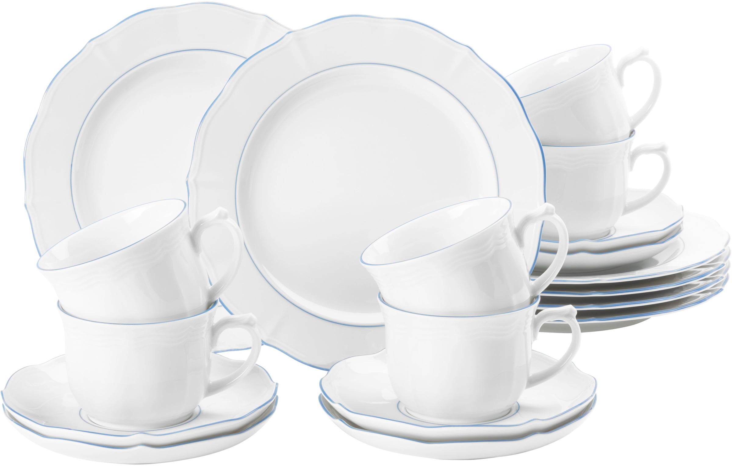 Seltmann Weiden Kaffeeservice »Kaffeeservice 18-teilig Sonate Blue Lines« K günstig online kaufen