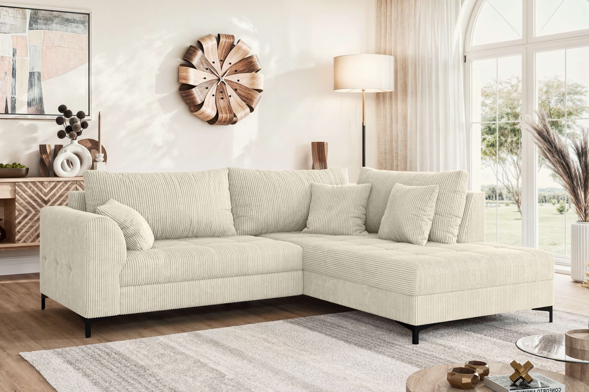 OTTO home Ecksofa »LEEVKE Design-Sofa mit Ottomane rechts/links bestellbar, günstig online kaufen