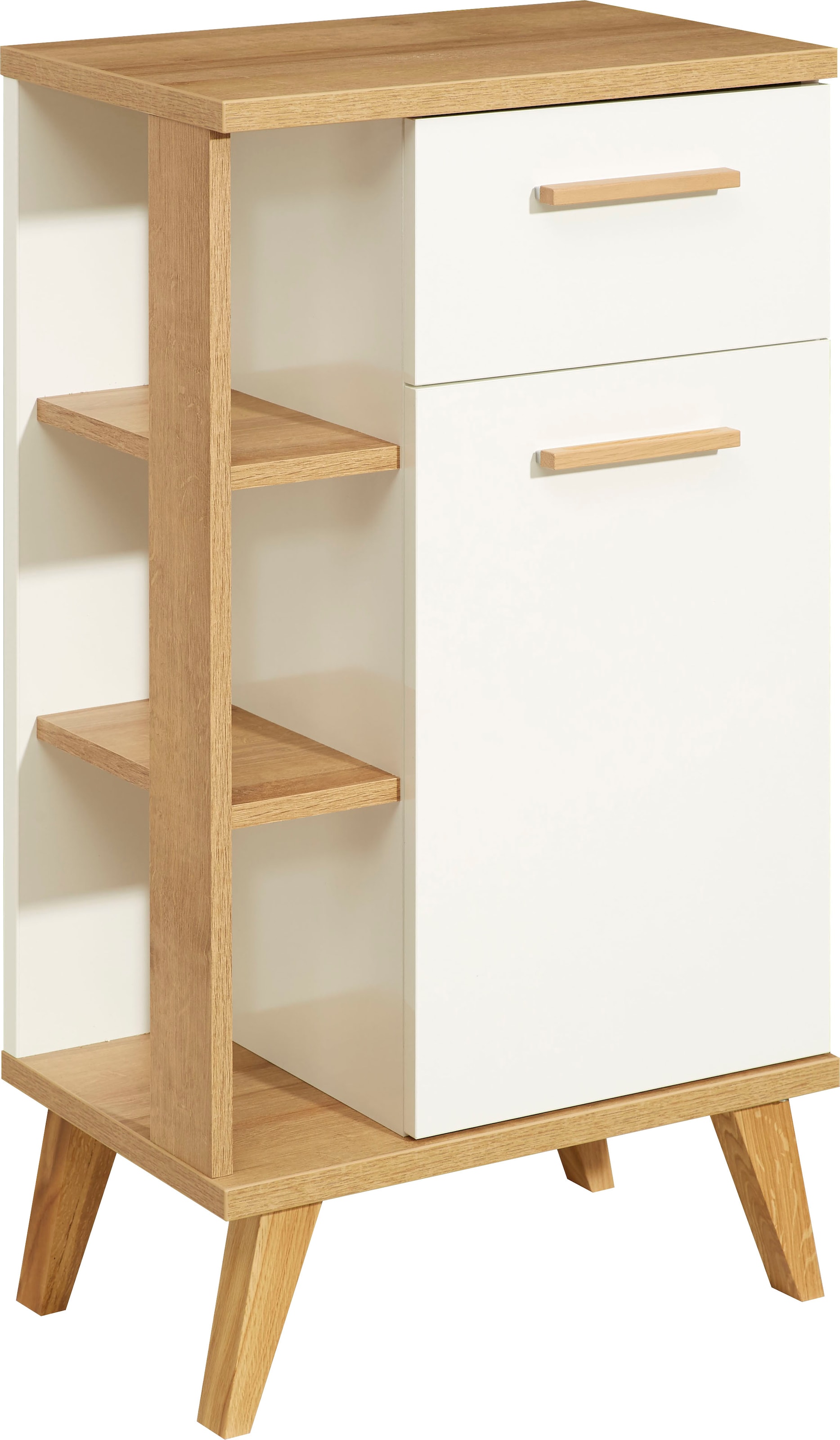 Saphir Unterschrank »Quickset Badschrank mit 1 Schublade, 1 Tür, seitlichen Ablagen«, Badezimmer-Unterschrank inkl. Türdämpfer, 50,5 cm breit