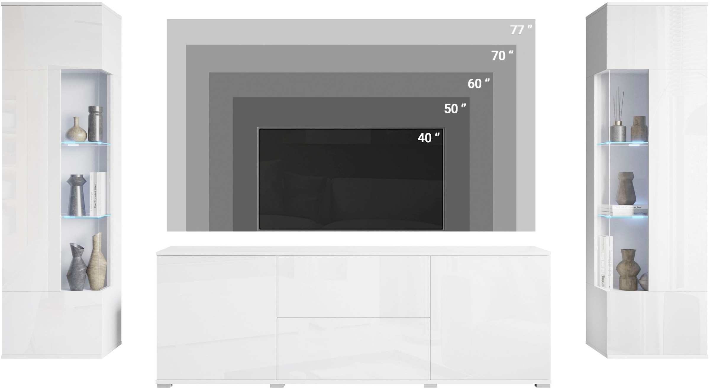 OTTO home Wohnwand »KENIA« Komplett-Set, 3 Stk. tlg.
