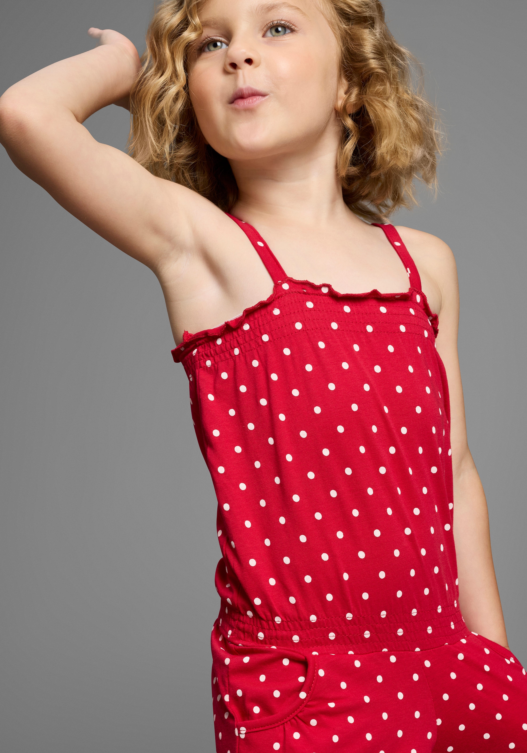 KIDSWORLD Kurzoverall »für kleine Mädchen« niedlich gepunktet