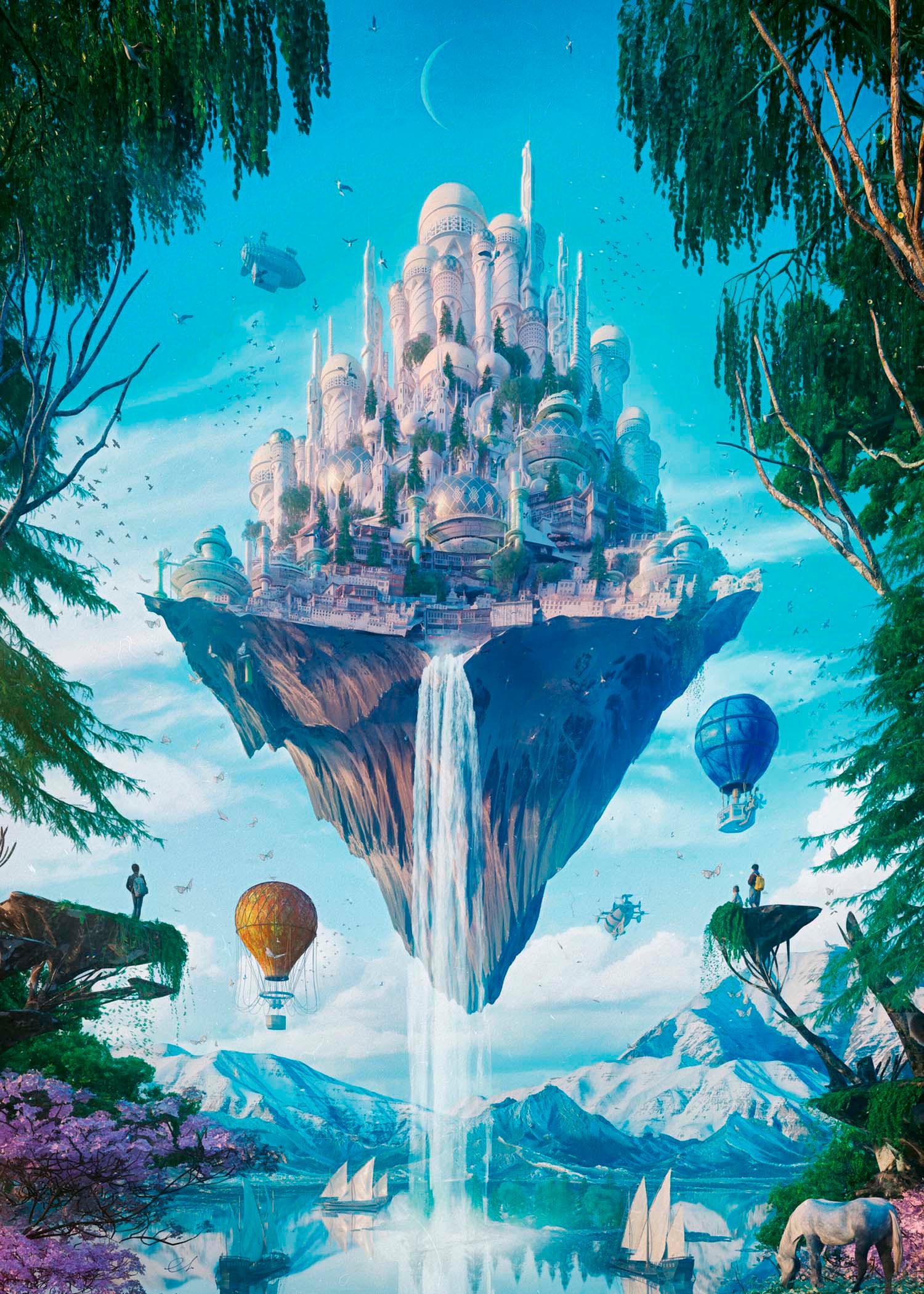 HEYE Puzzle »Sky Isle / Future Cities«, Made in Germany