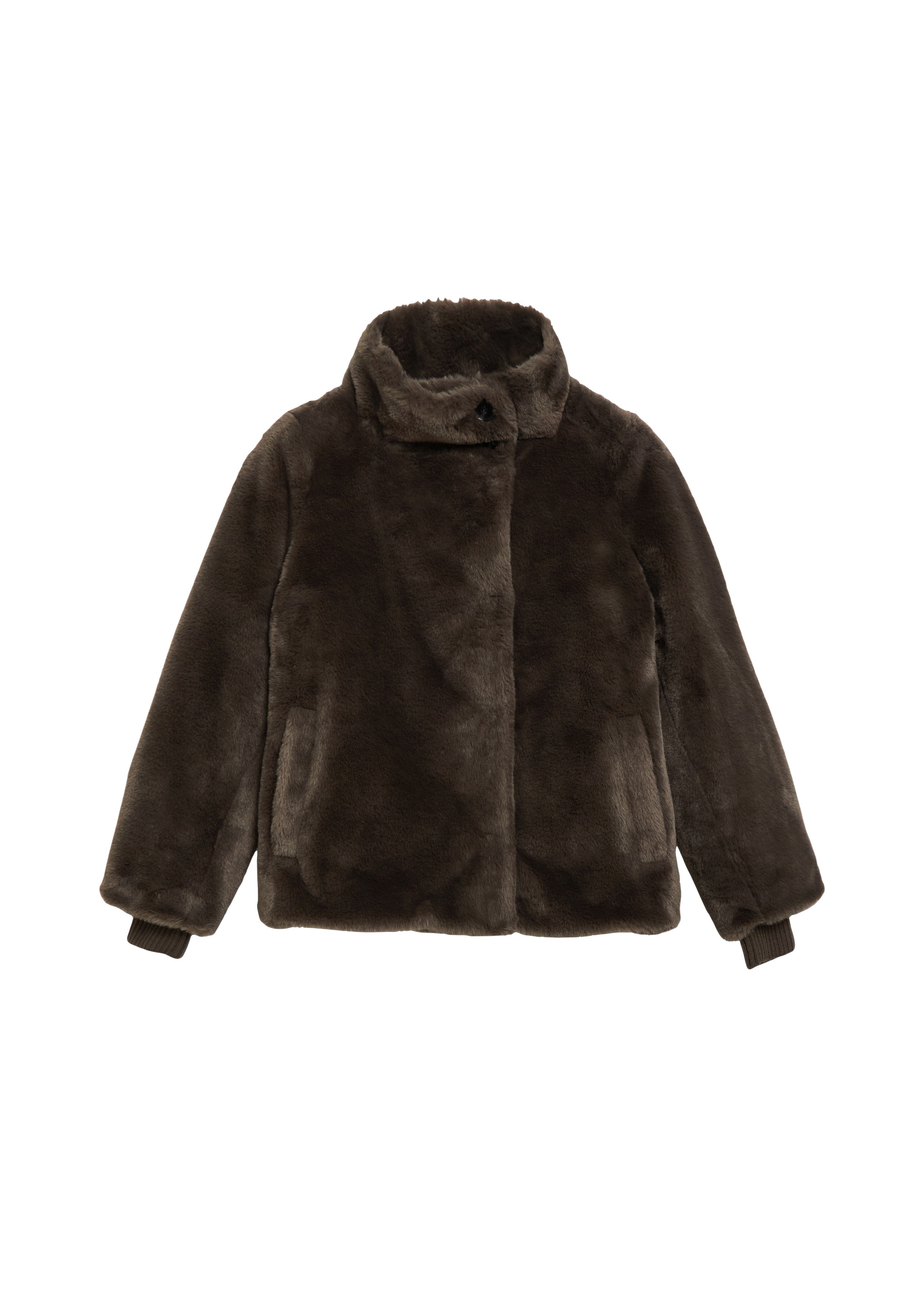 Comma Plüschjacke Plüschjacke, mit Stehkragen