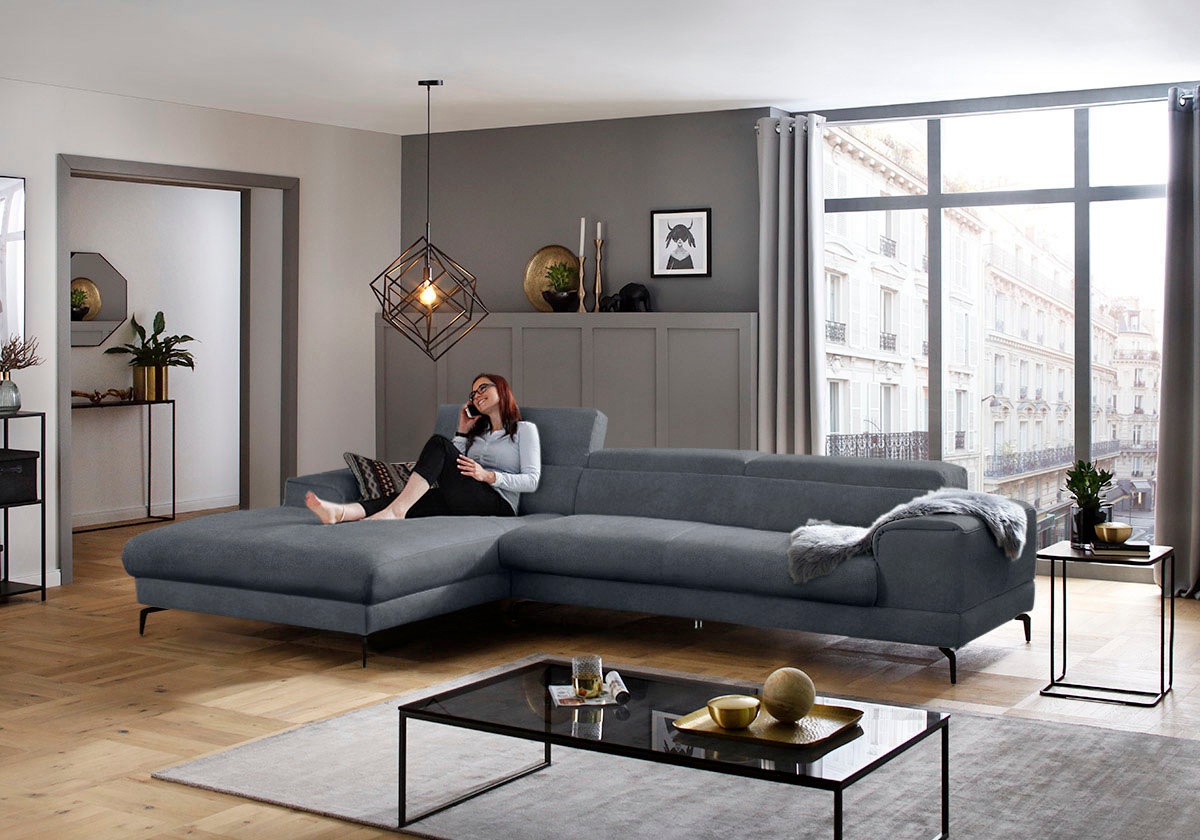 W.SCHILLIG Ecksofa »piedroo, Designsofa mit tollem Sitzkomfort, bequem, L-F günstig online kaufen