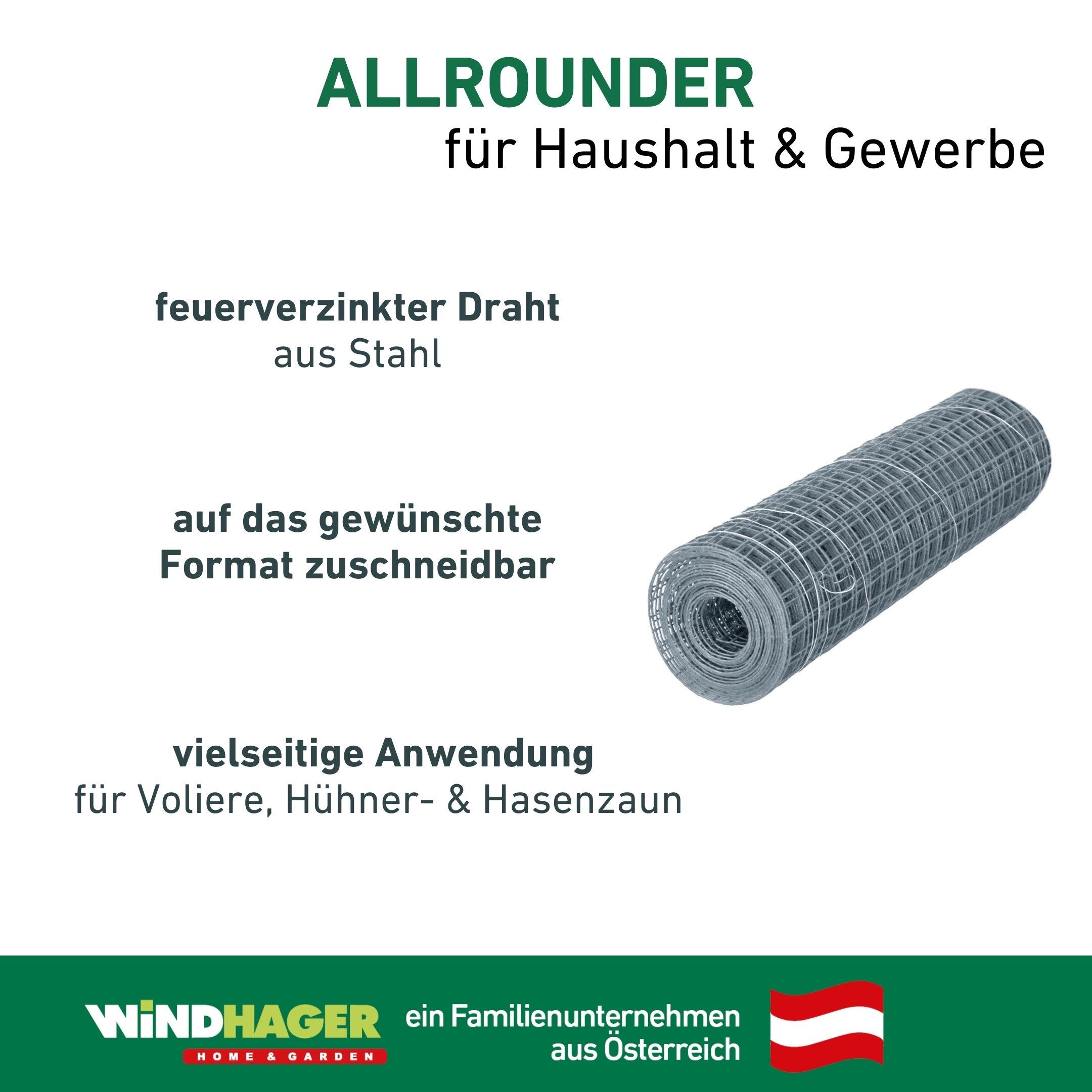 Windhager Voliere »für Tiere und Garten, Drahgitter verzinkt für den Außenbereich« Stahlgitter erhältlich in unterschiedlichen Größen