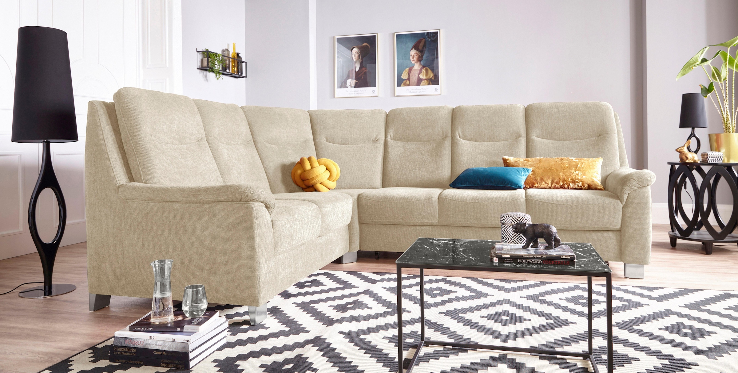sit&more Ecksofa »Boccaccio L-Form«, mit Federkern und Kopfteilverstellung, wahlweise mit Bettfunktion