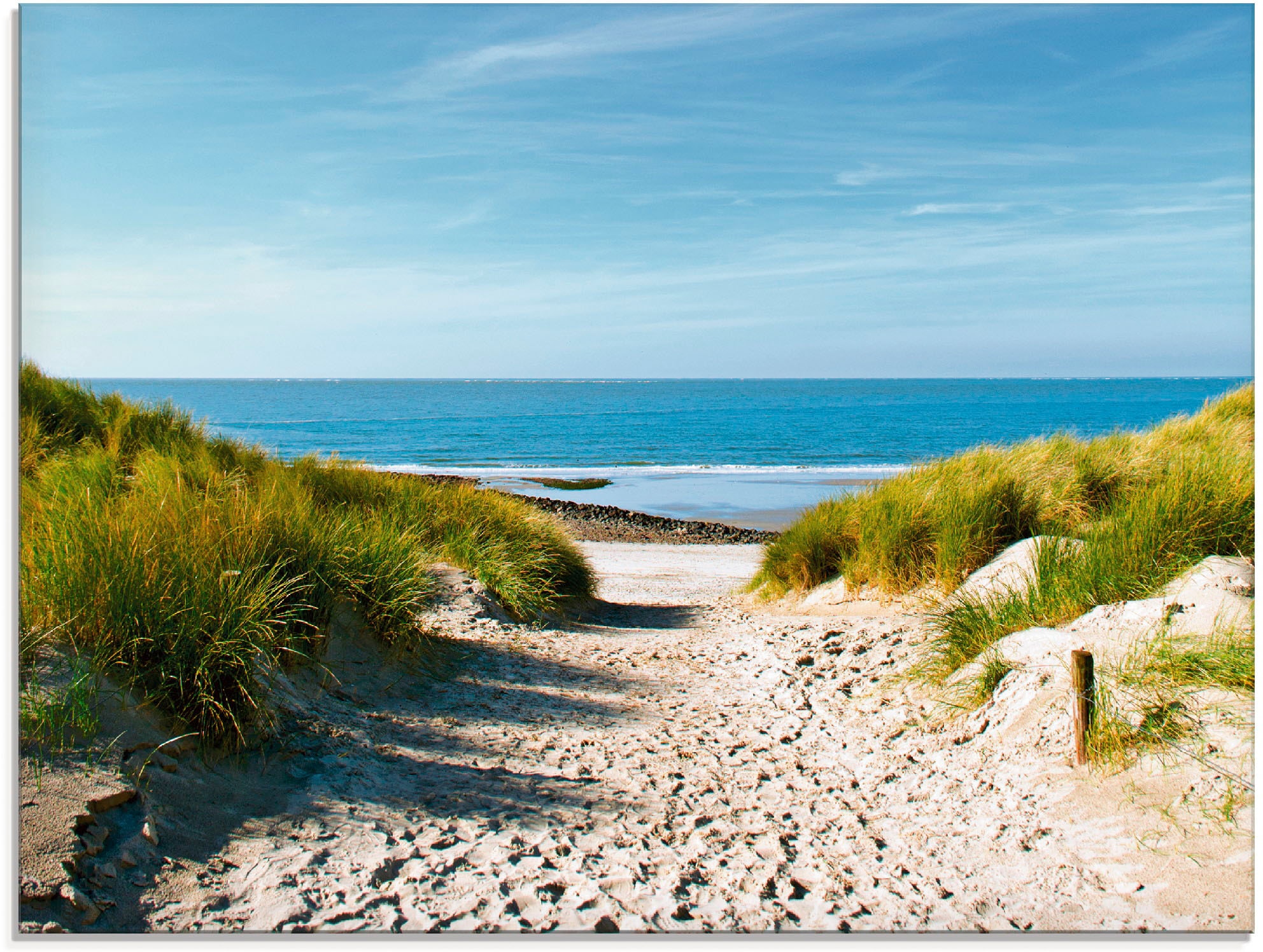 Artland Glasbild "Strand mit Sanddünen und Weg zur See", Strand, (1 St.), i günstig online kaufen