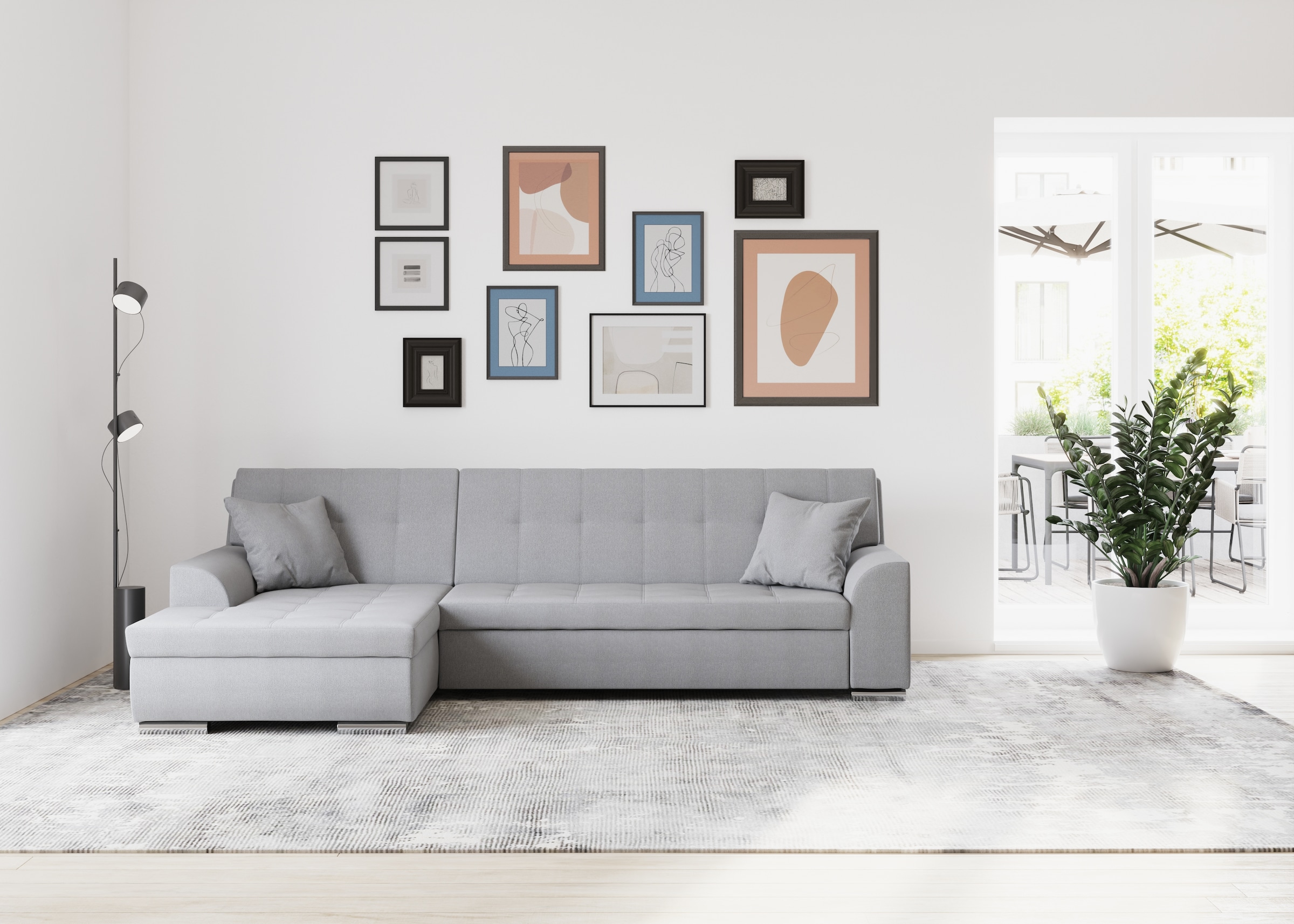 DOMO collection Ecksofa »Treviso viele Bezüge, auch in Cord, L-Form, B/T/H: günstig online kaufen