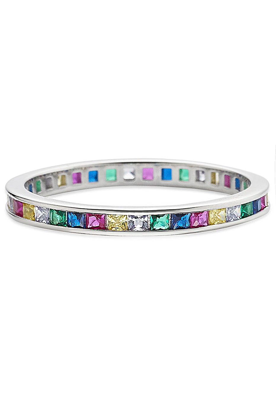 Fingerring »Schmuck Geschenk Silber 925 Damenring Memoire Regenbogen«, mit Zirkonia...