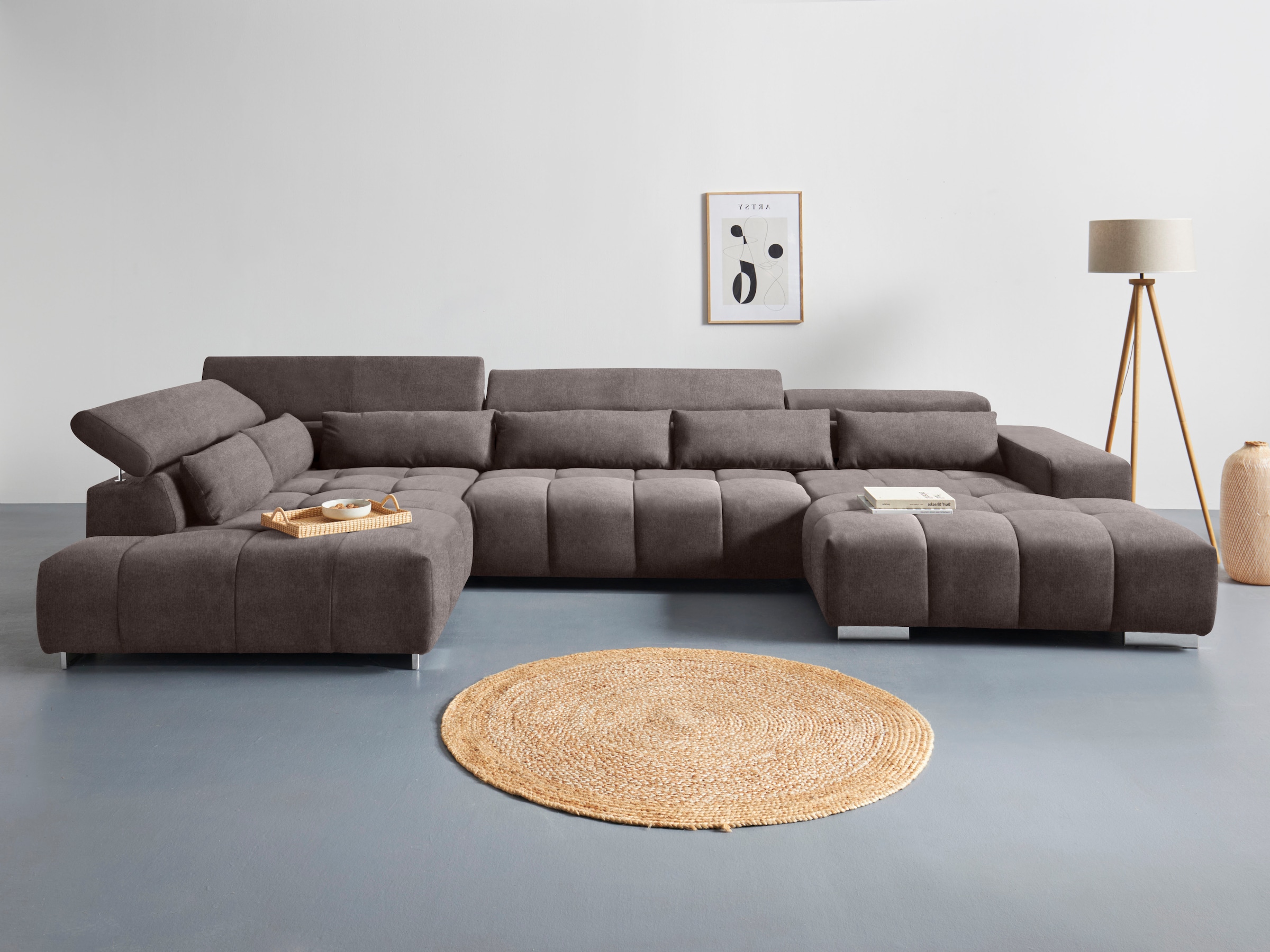 COTTA Wohnlandschaft »Orion U-Form«, inkl. Kopfteilverstellung und Nierenkissen