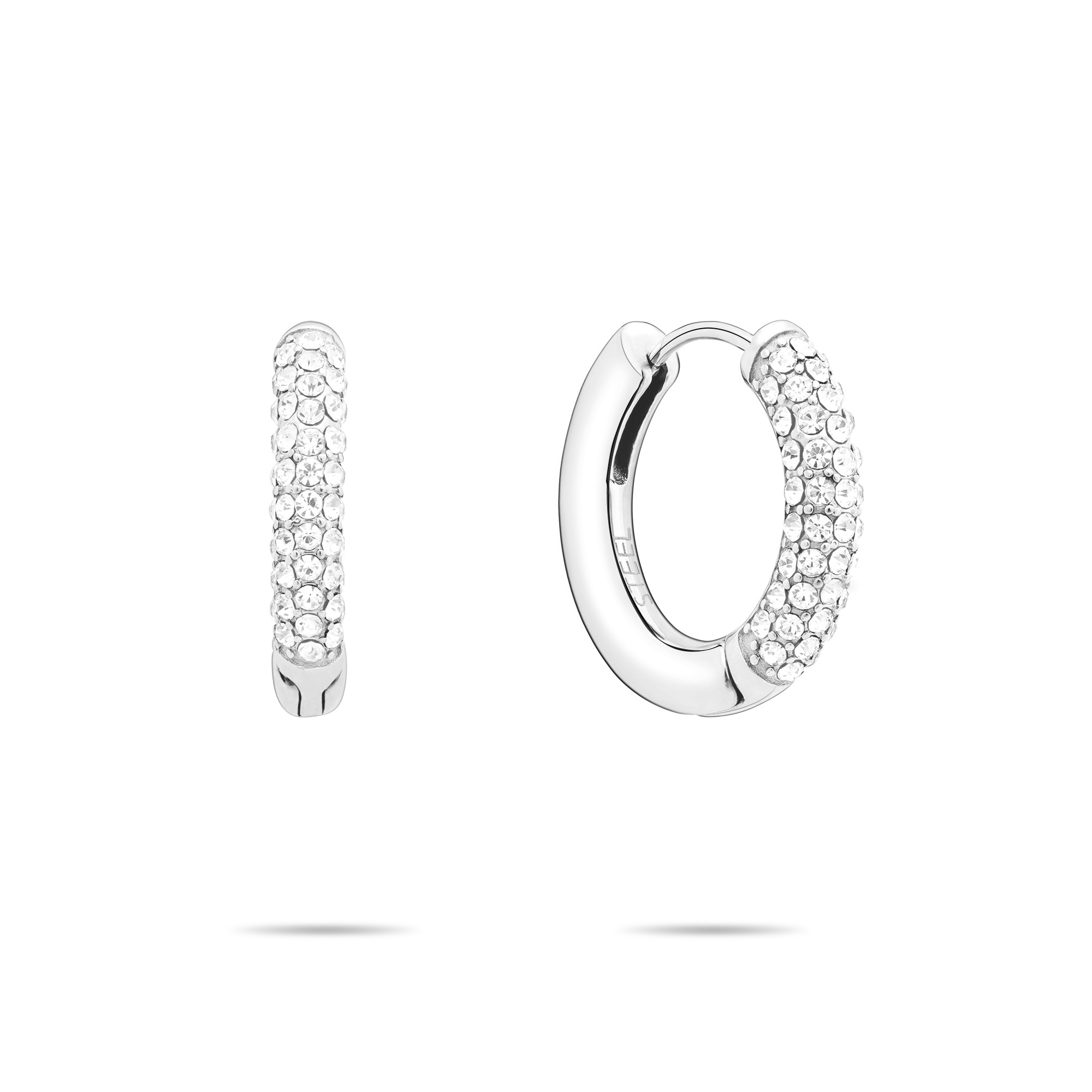 Tamaris Paar Creolen »Schmuck Geschenk Edelstahl Creole Glitter Donut Familie«